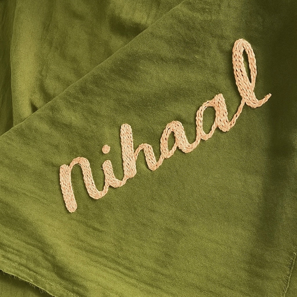 Custom Name Hand Embroidered Blanket Style 3