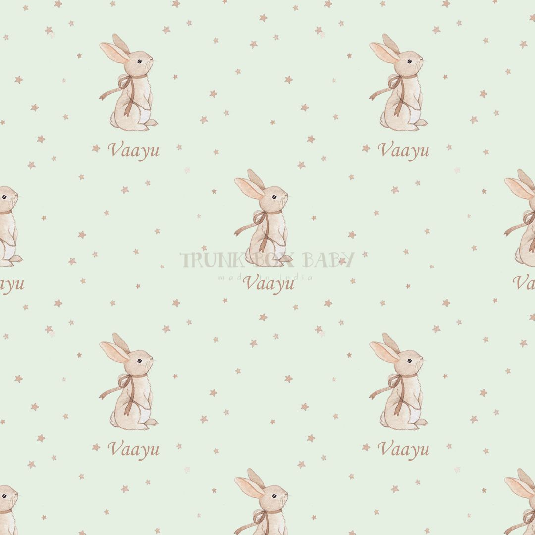 Bunny and stars customised swaddle
