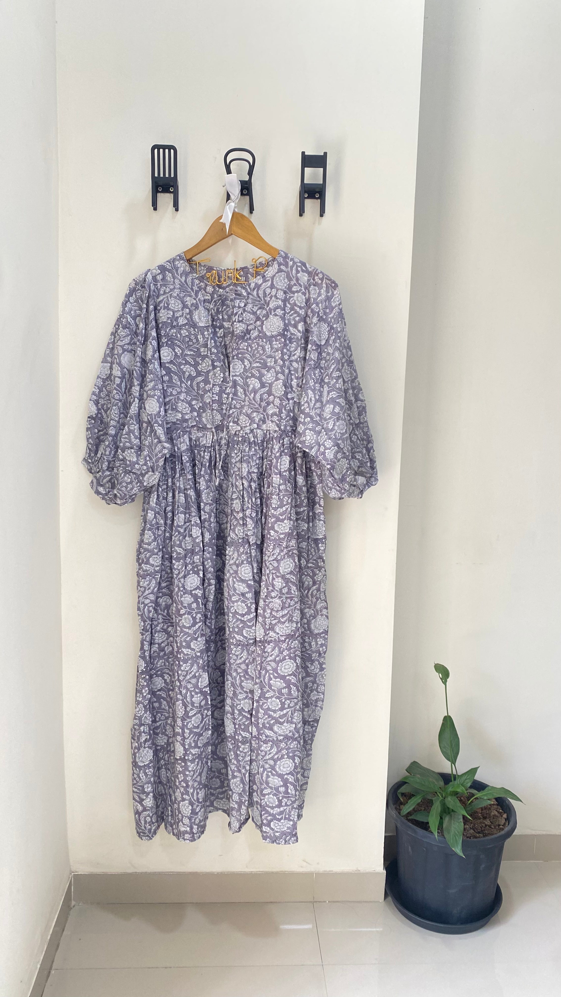 Dusky Lilac Balloon Sleeve Dress