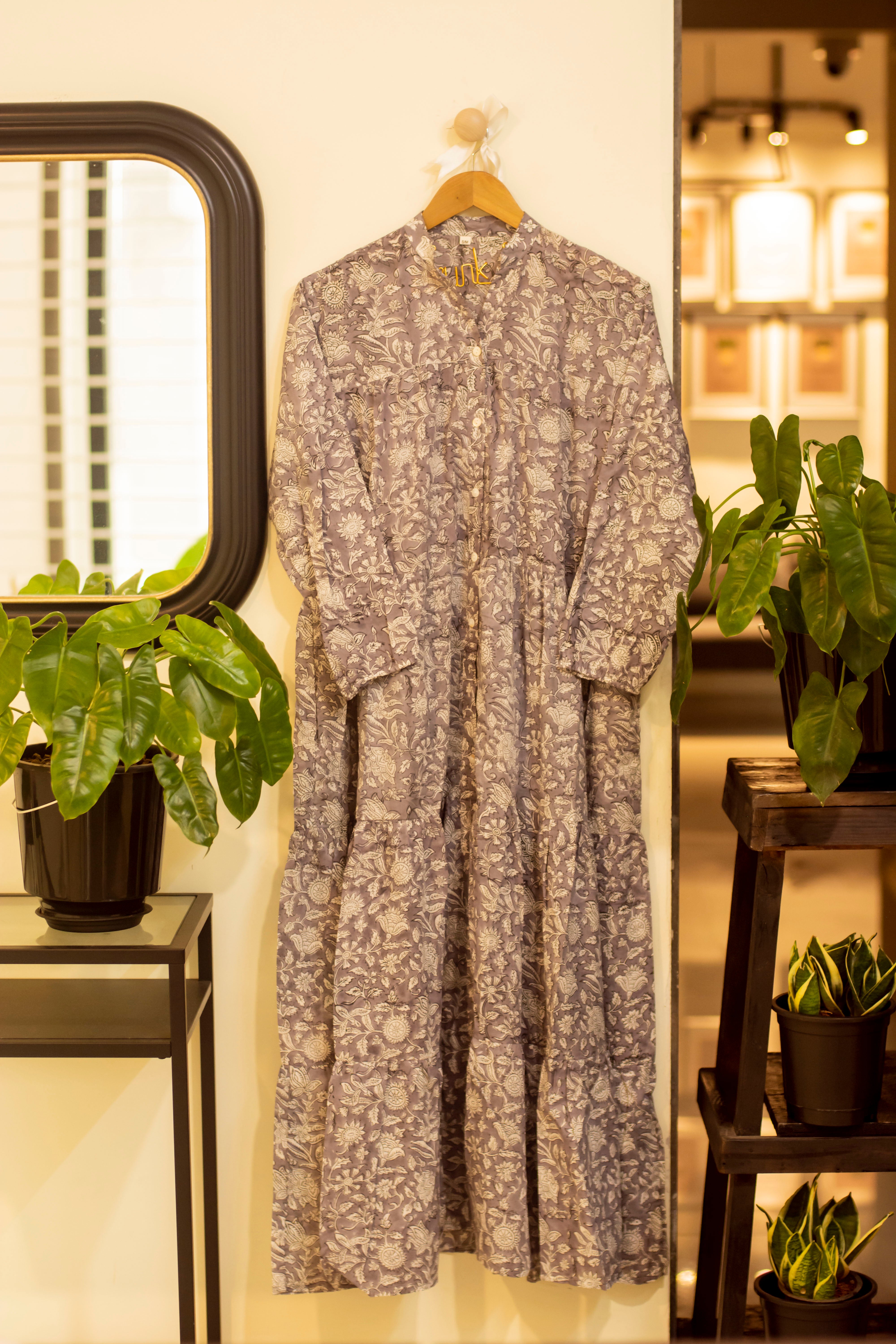 Pearly Grey Mulmul Dress