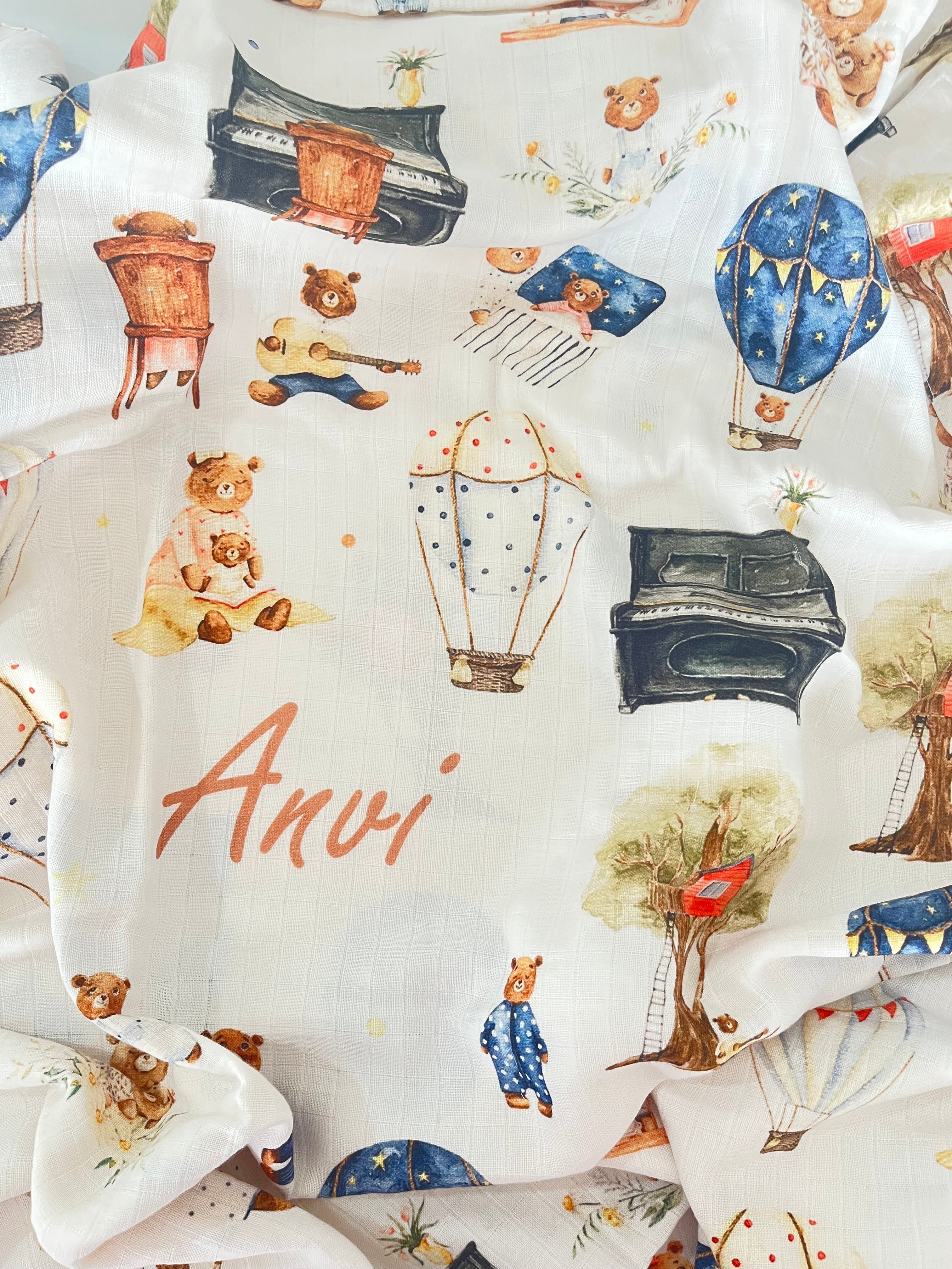 Airballoon & babies Customised Blanket
