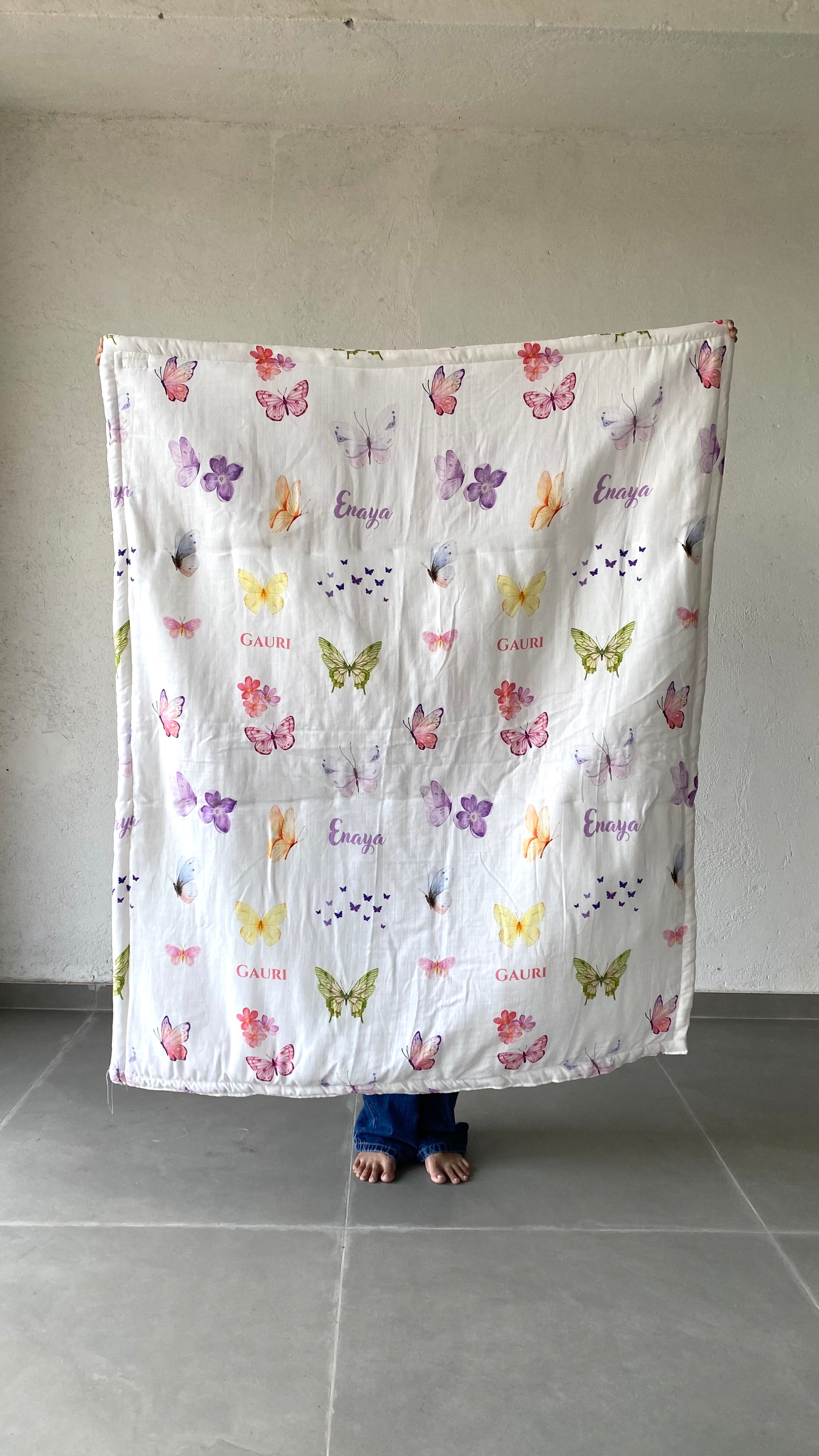 Flowers & Butterflies Customised Blanket