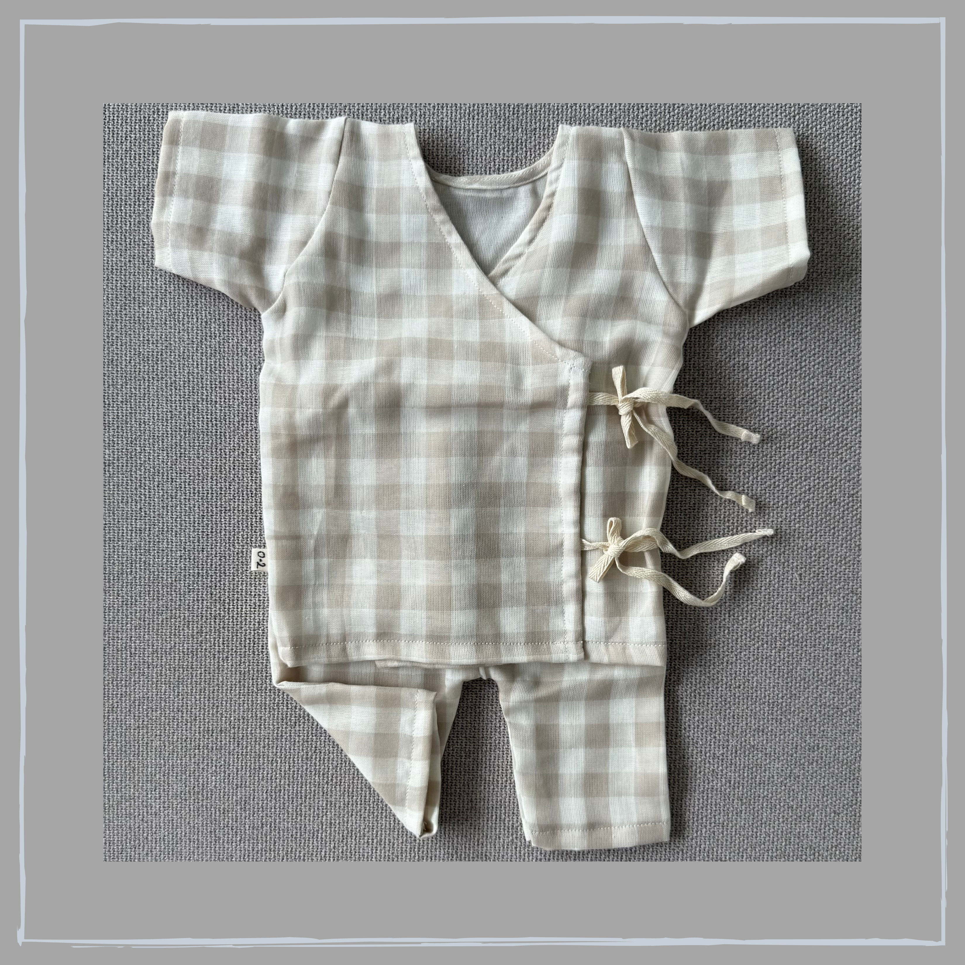 Brown Checks Angrakha Set