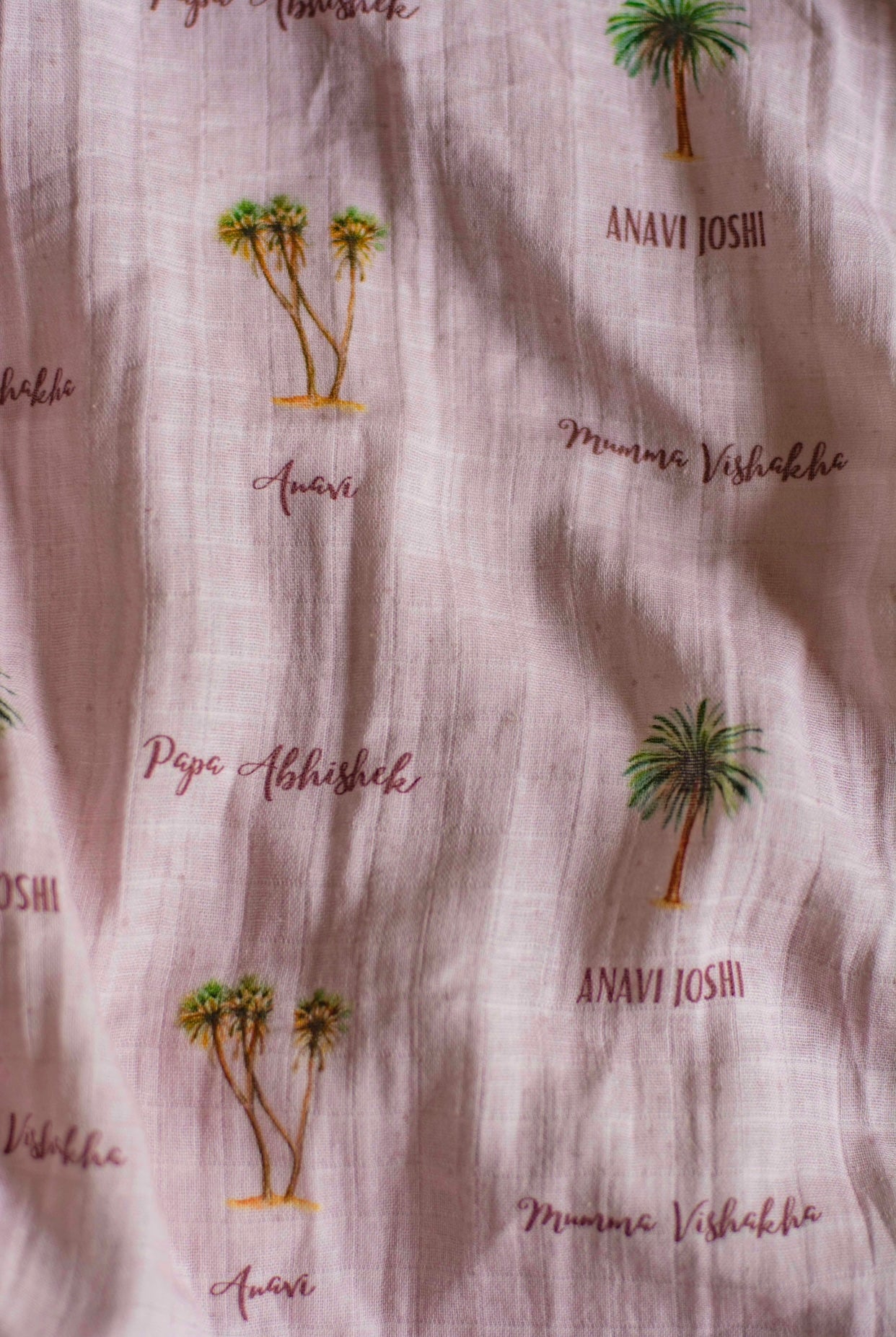 Customised Palm Tree Swaddle & Angarkha Set