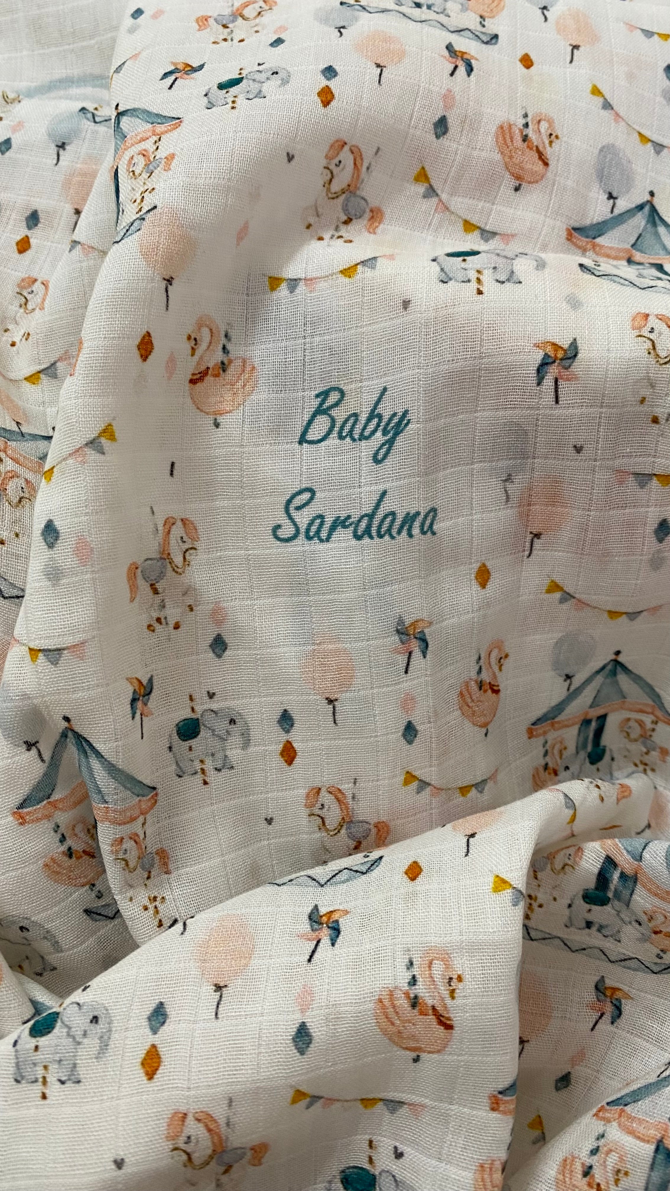 Carousel Fun Customised Swaddle