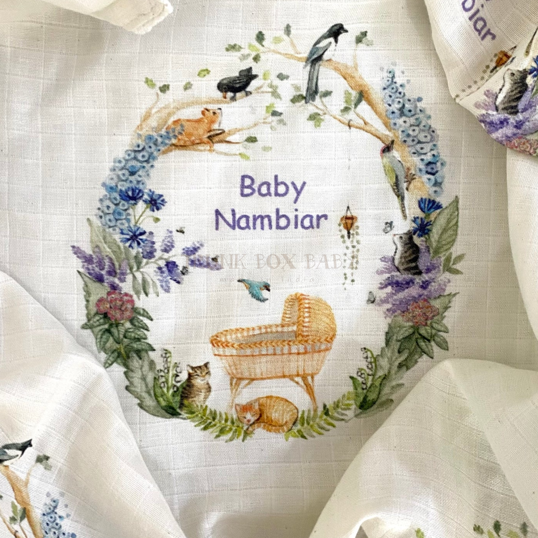 Bassinet Woodland Customised Swaddle