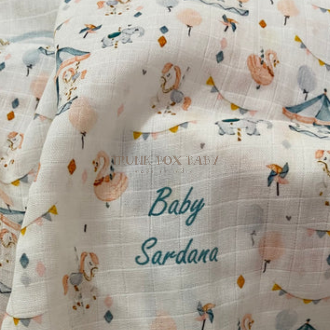 Carousel Fun Customised Swaddle