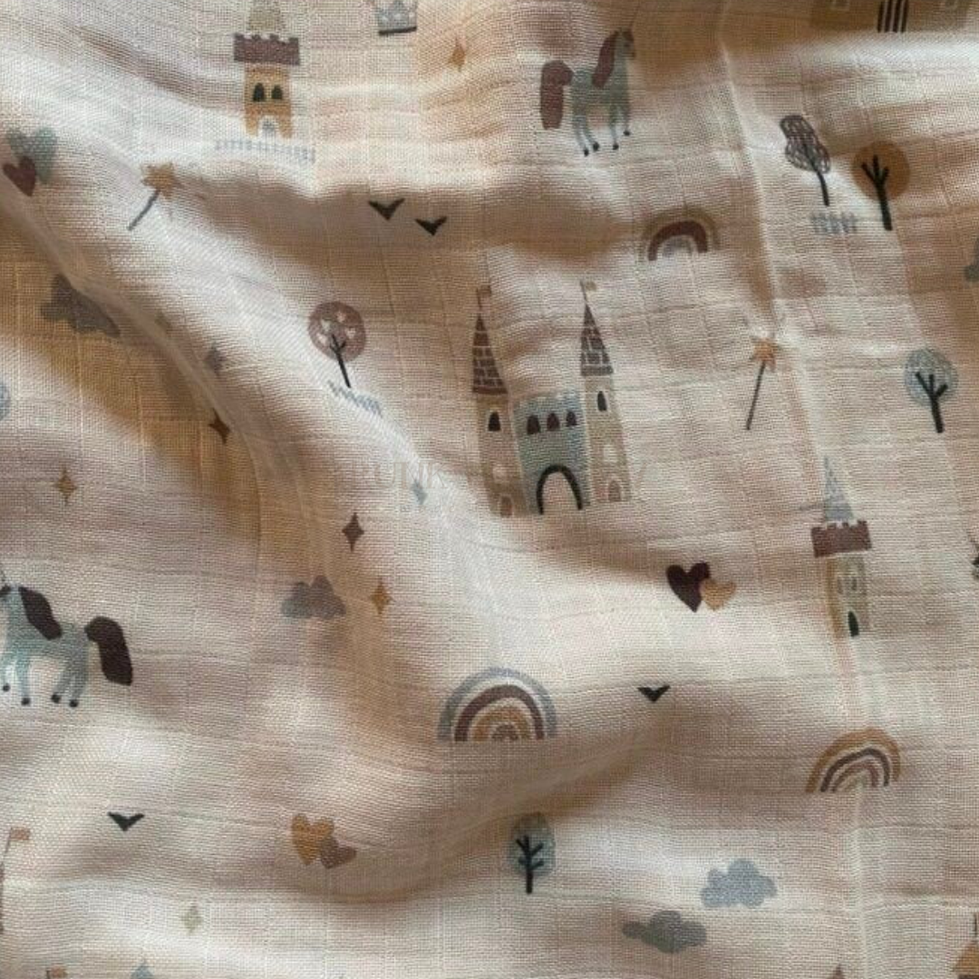 Castles and unicorns swaddle