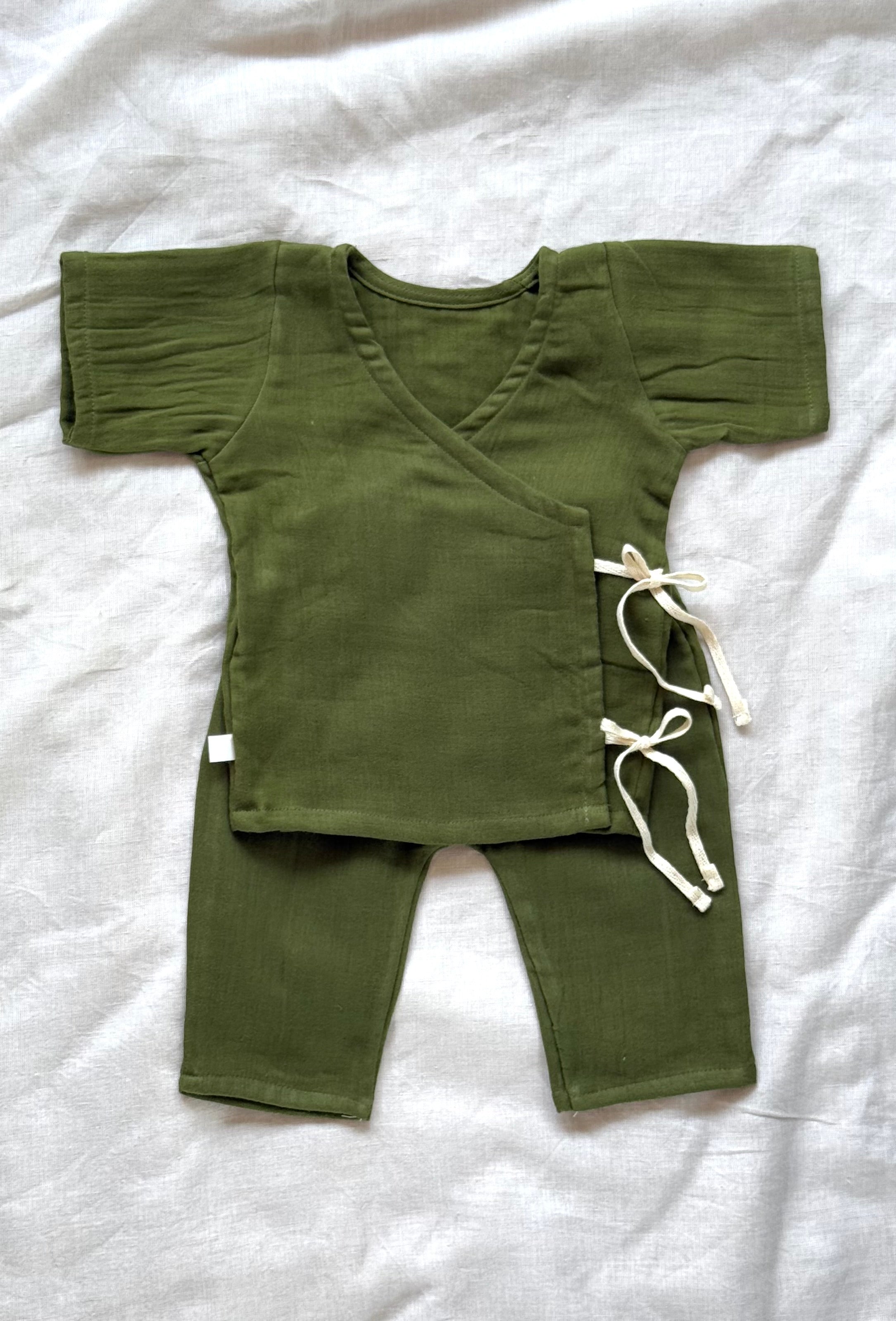 Olive Green Angarkha Set