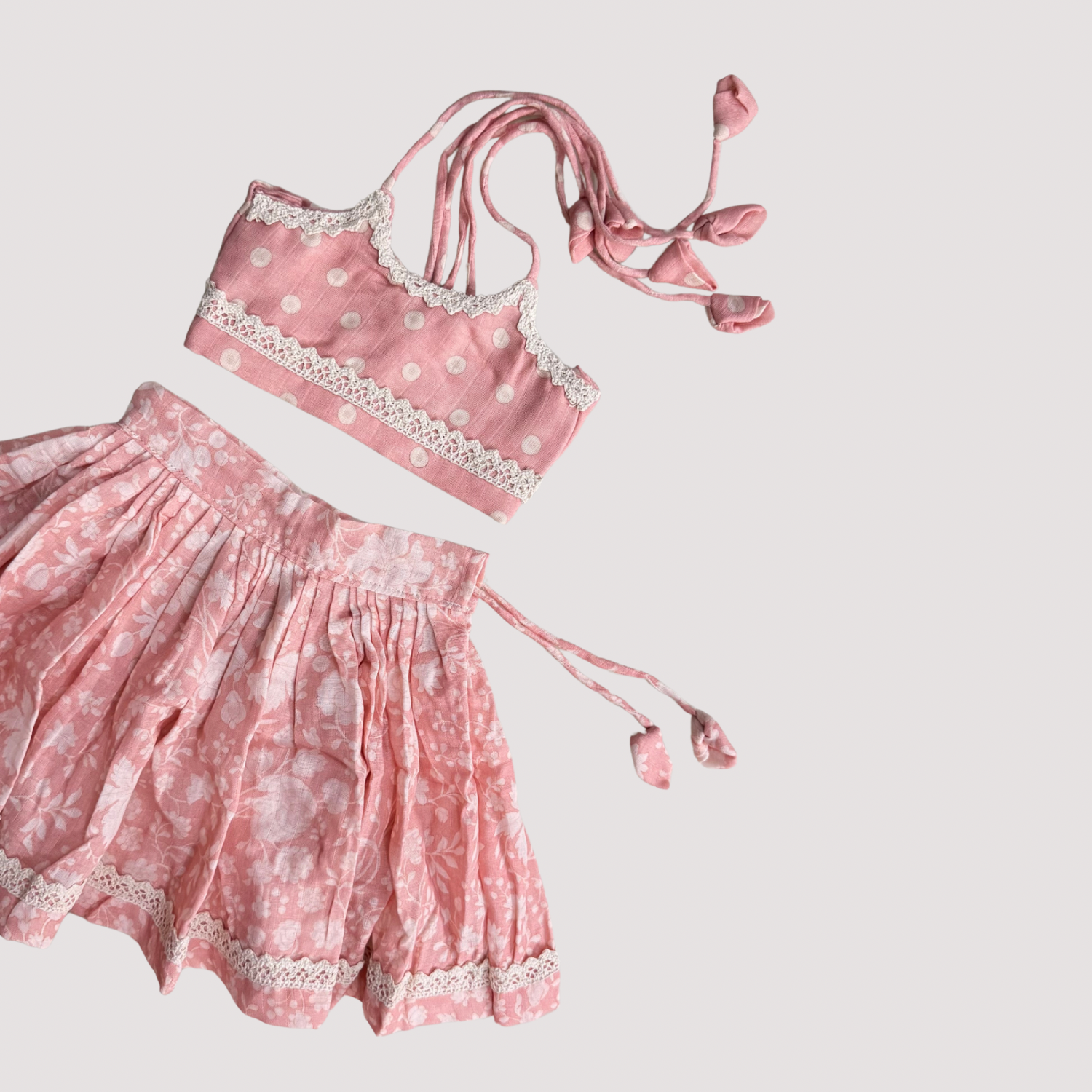 Flowers and dots lehenga Choli