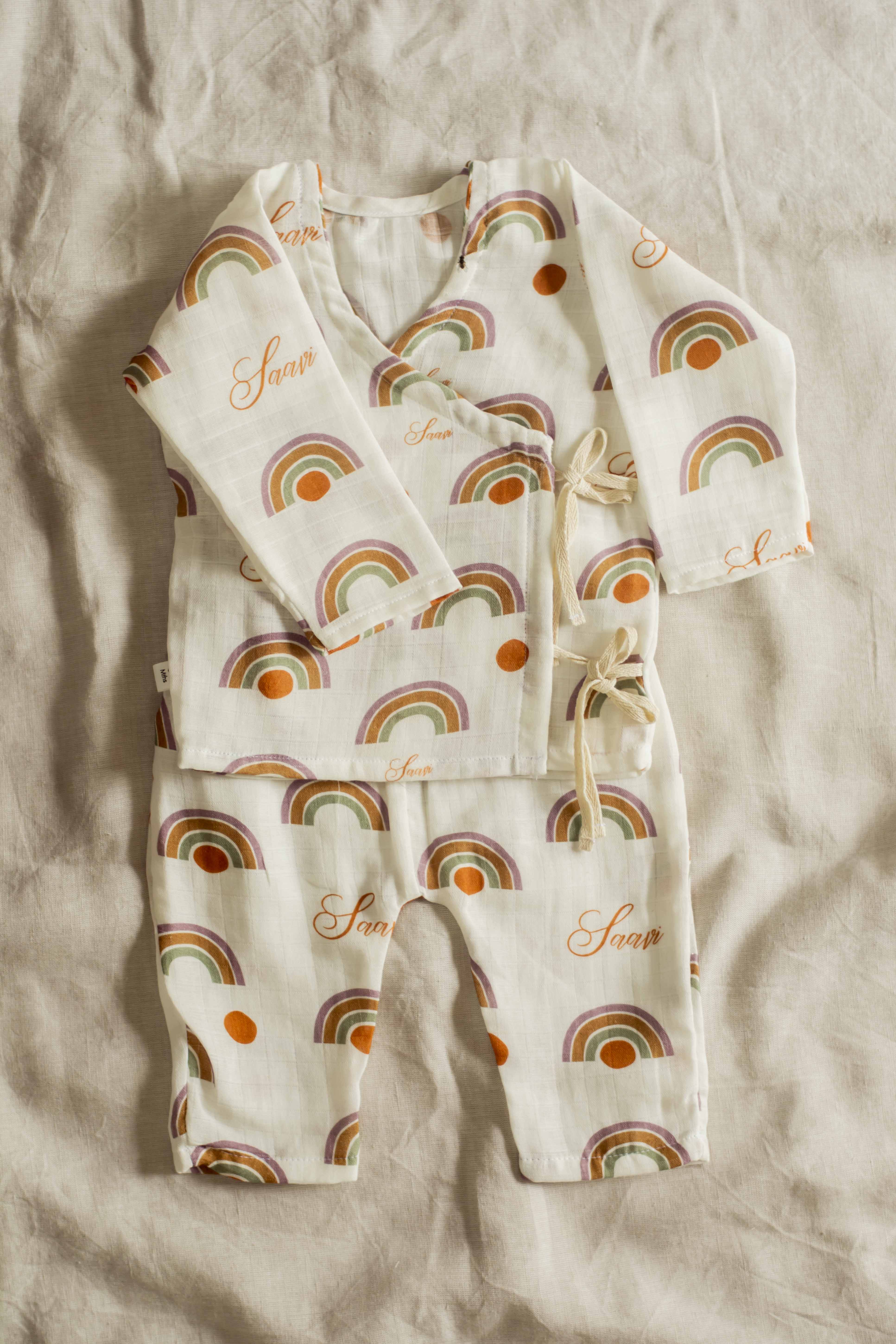 Custom Rainbow Love Swaddle and Angarkha Set