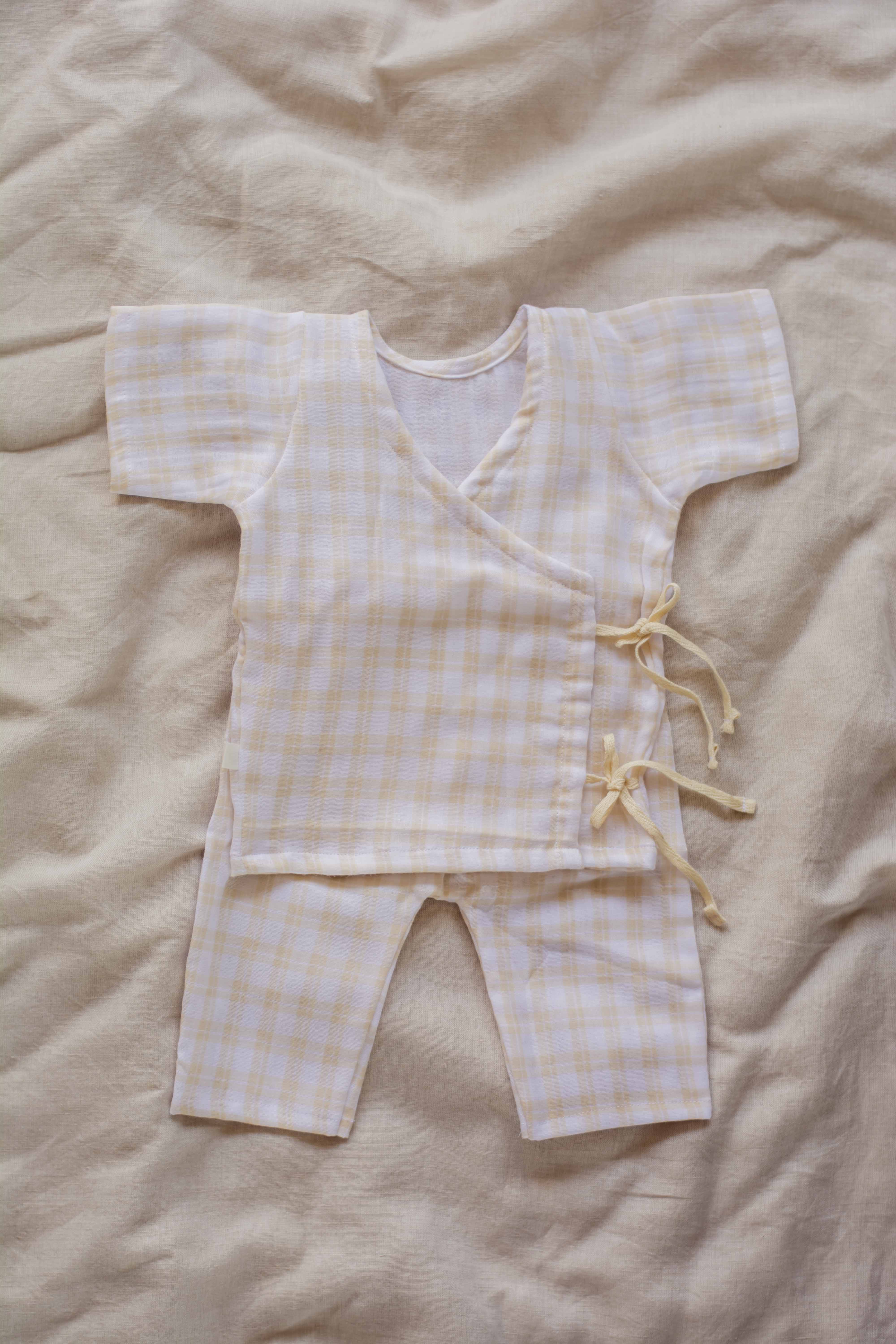 Amber Checks Angarkha Set