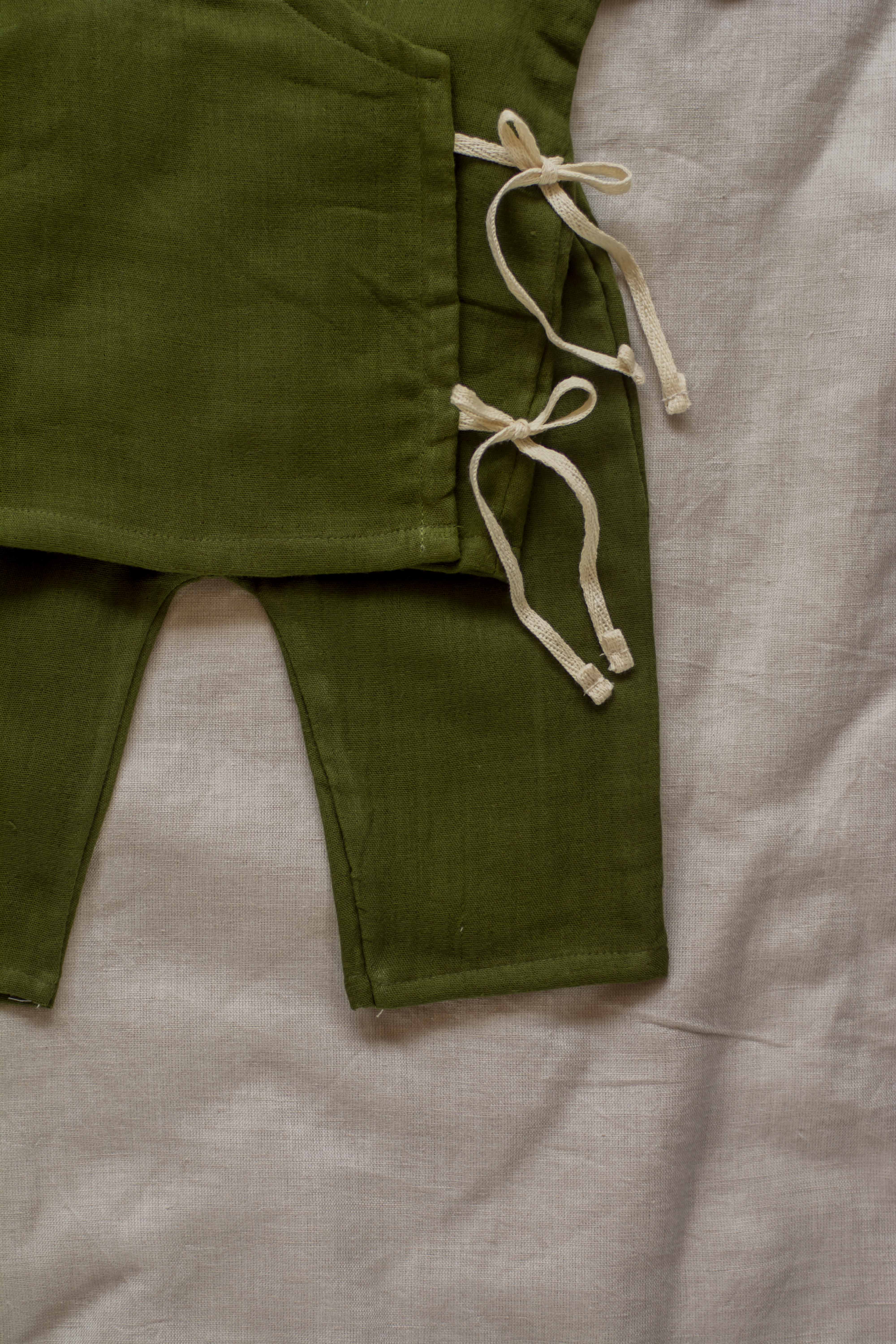 Olive Green Angarkha Set