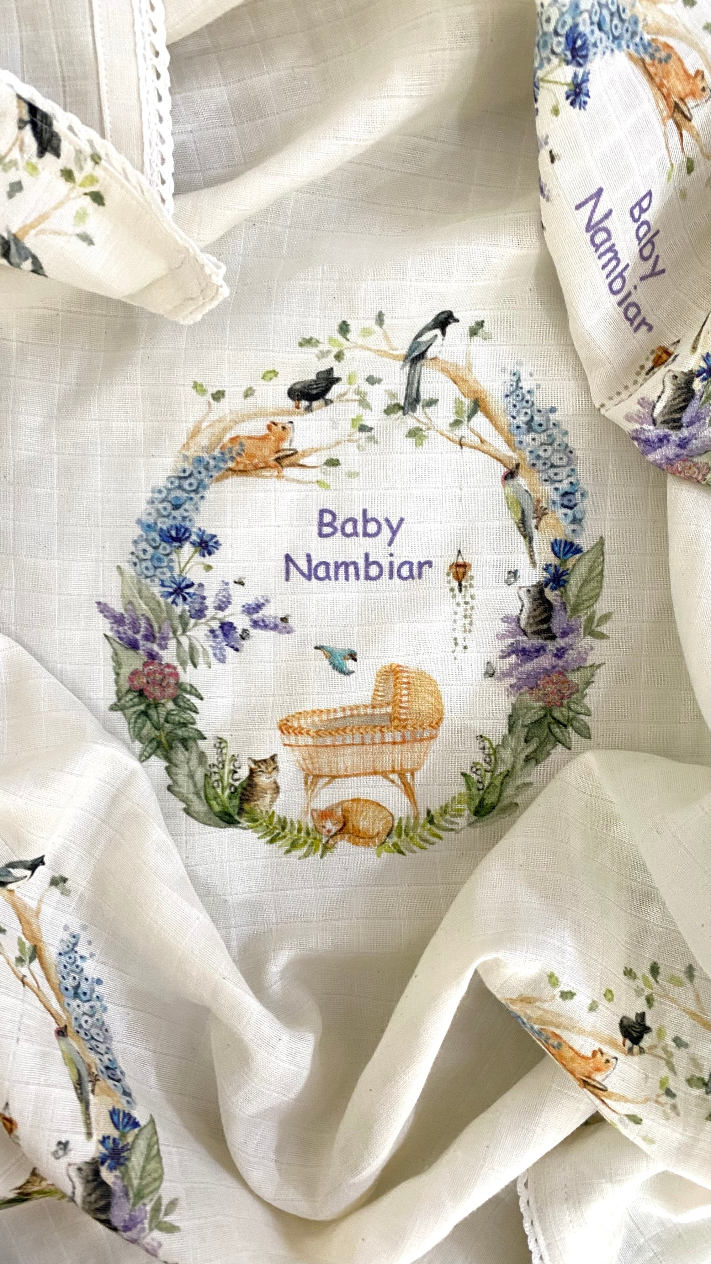 Bassinet Woodland Customised Swaddle
