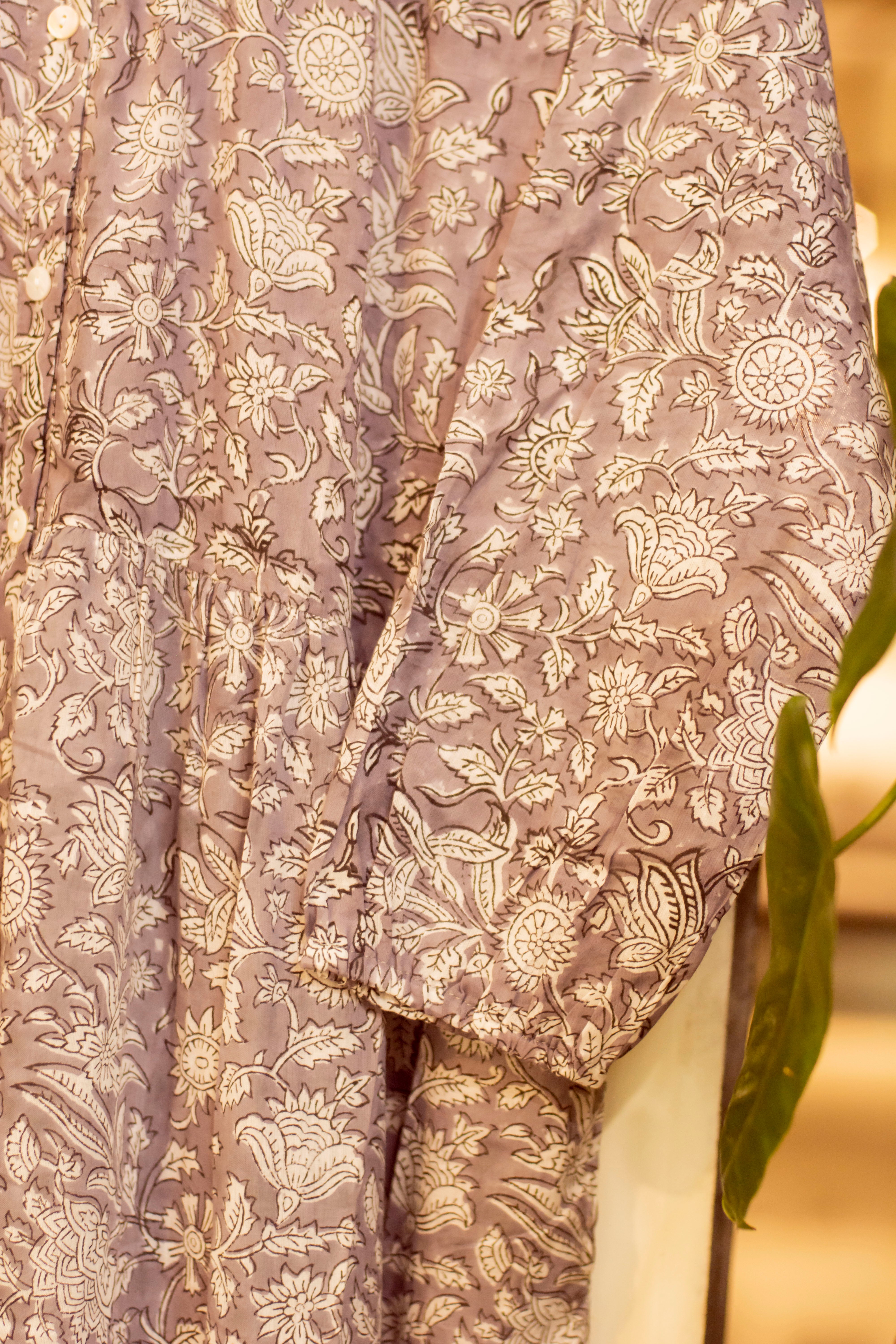 Pearly Grey Mulmul Dress