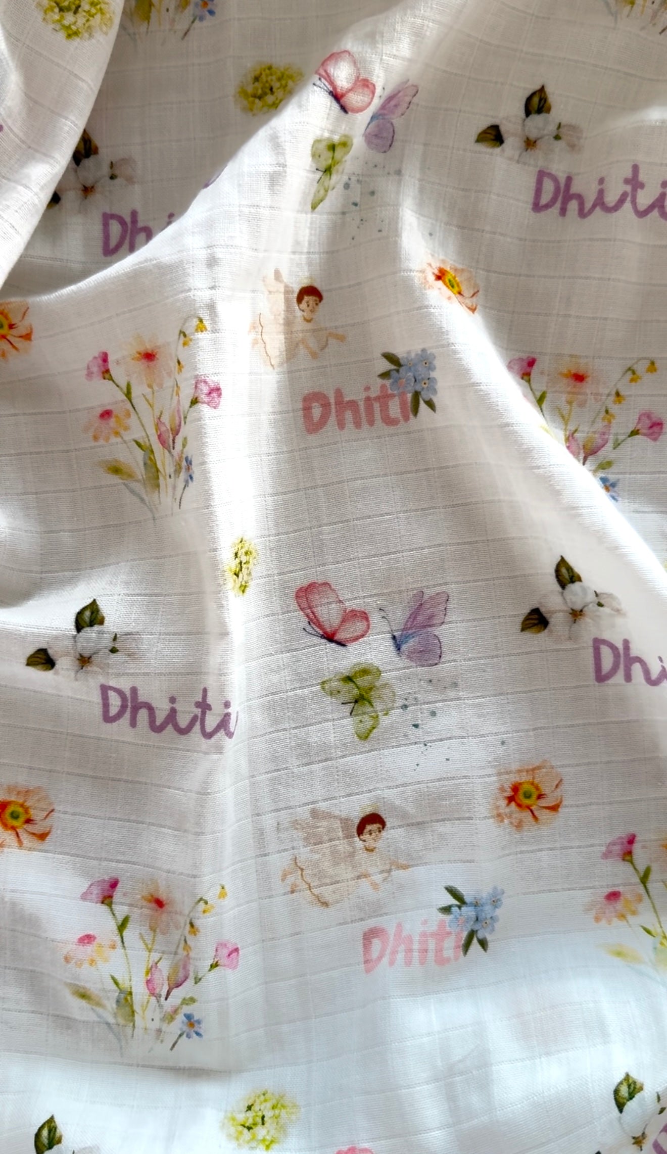 Flowers & Fairy Customised Swaddle