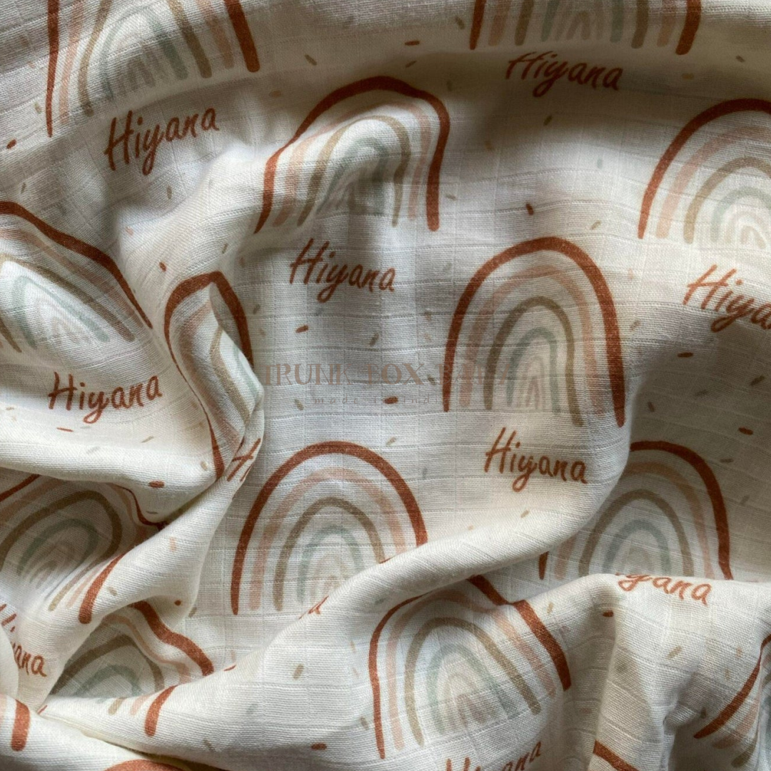 Earthy Rainbow Customised Swaddle