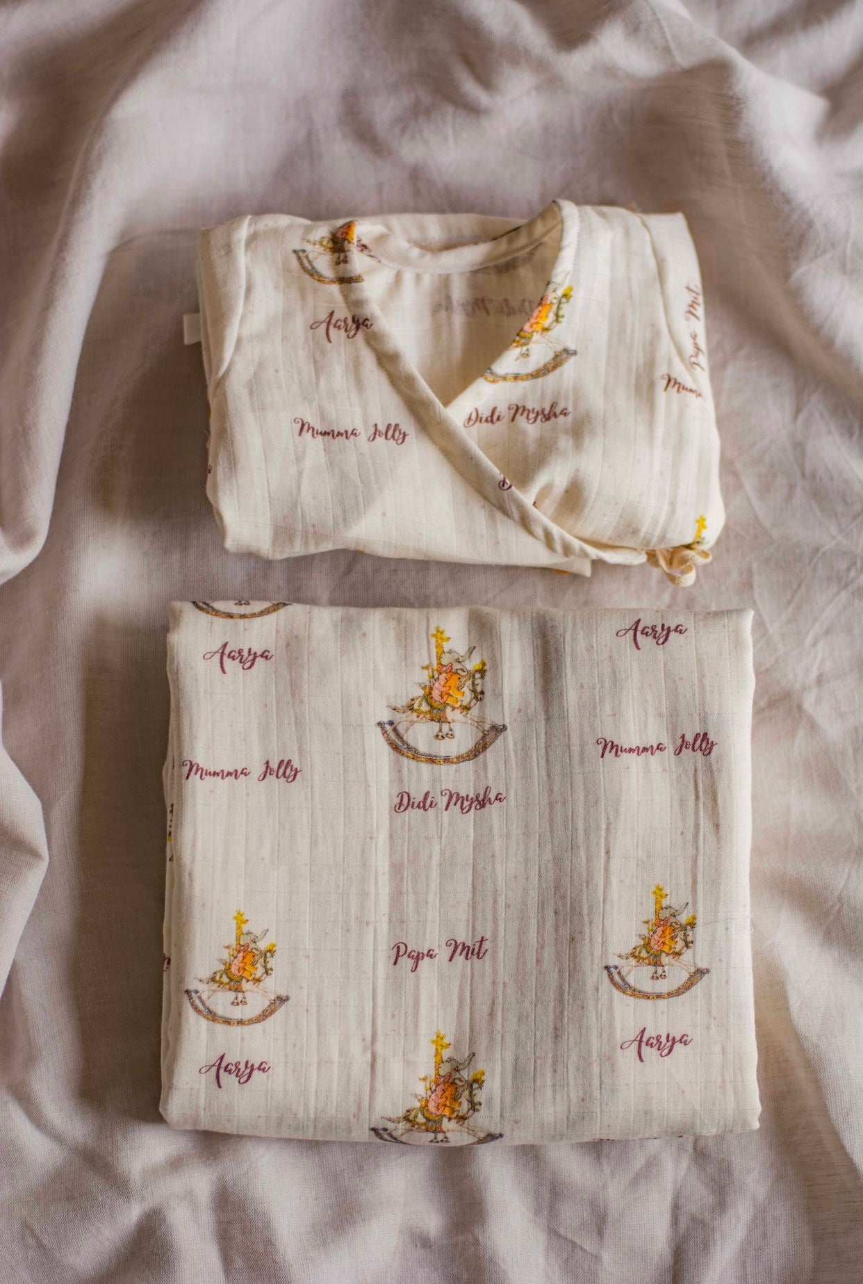 Customised Rocking Horse Swaddle & Angarkha Set