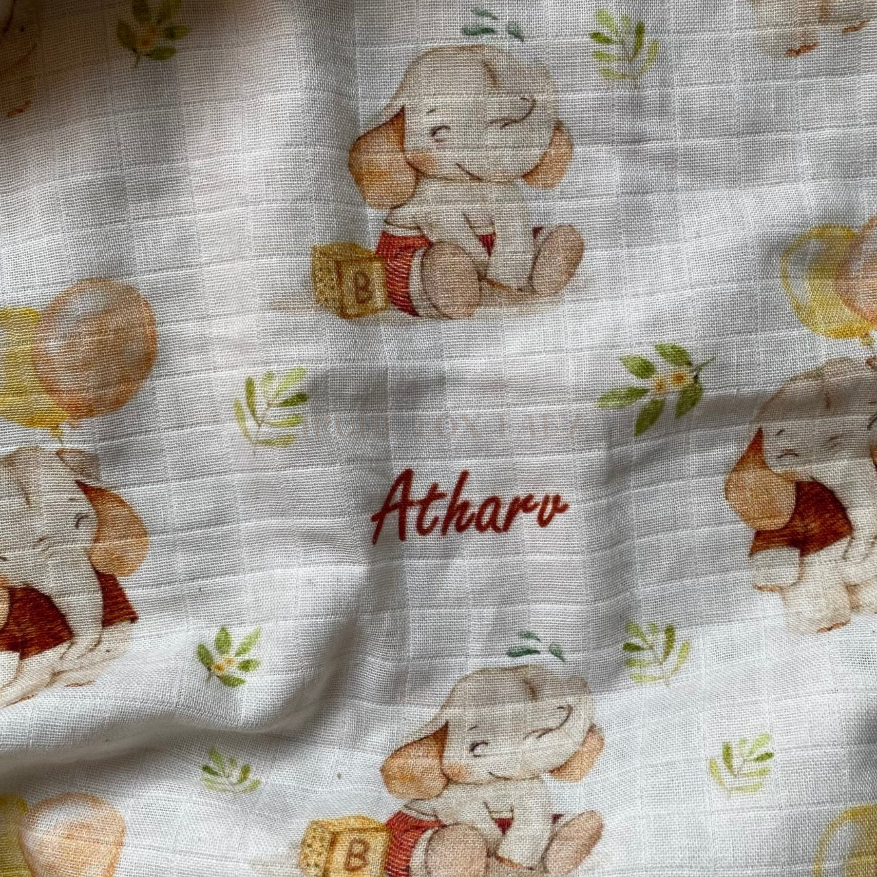 Happy Elephant Customised Swaddle
