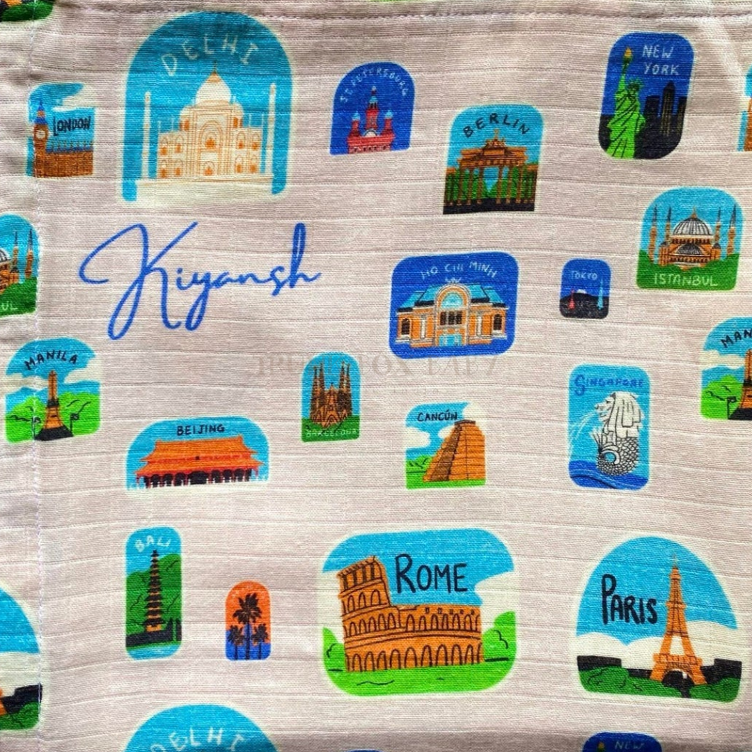 Heart of countries customised swaddle