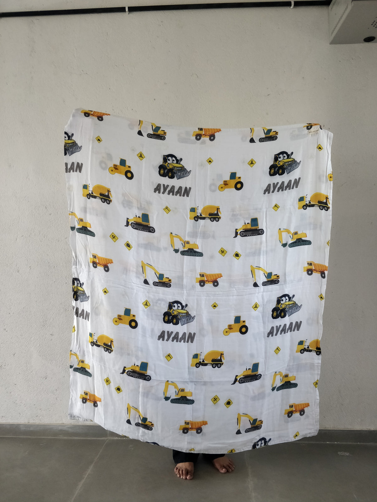 Ayaan Name Small Size JCB Blanket