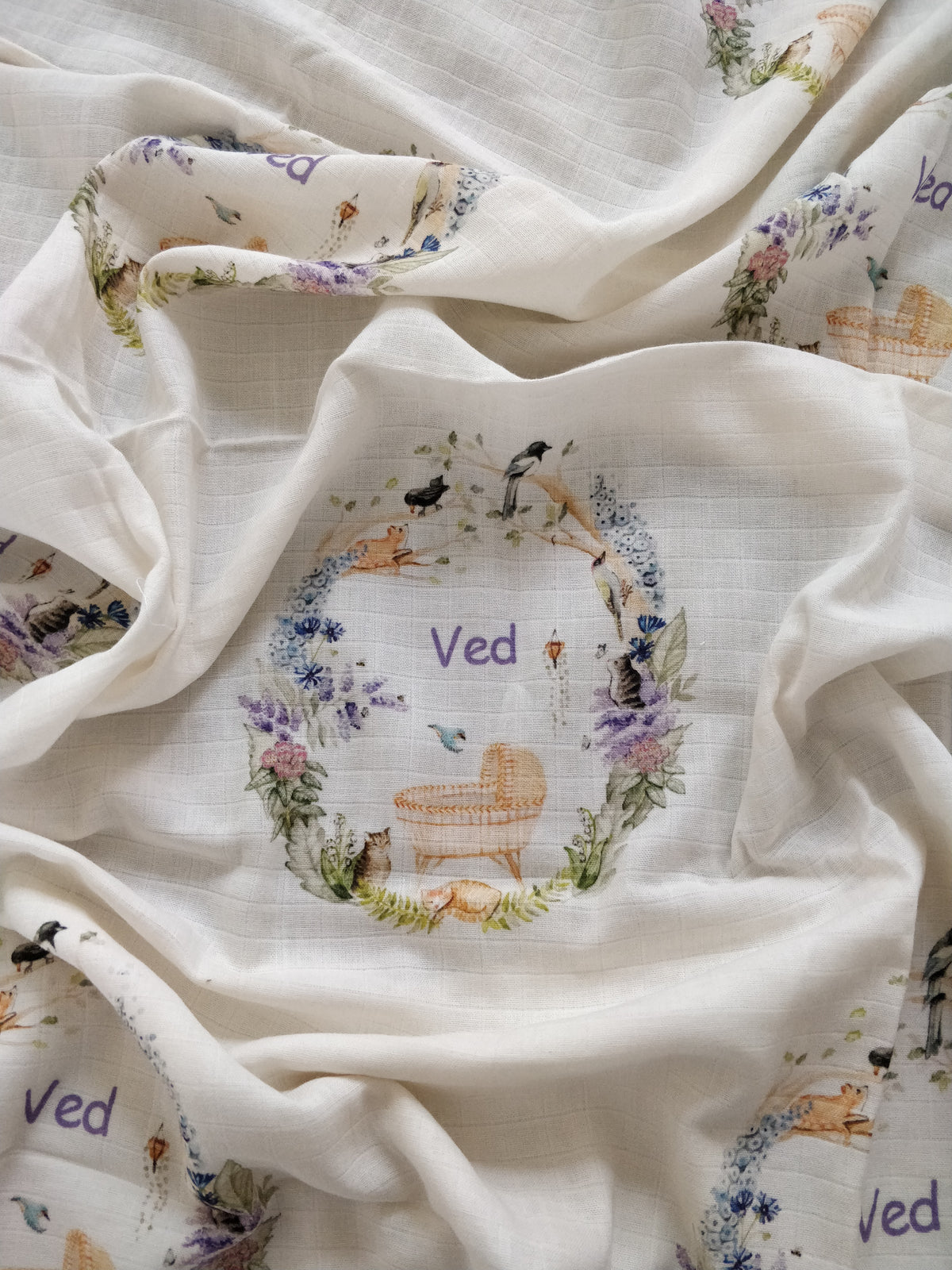 Bassinet Woodland Ved Name Swaddle