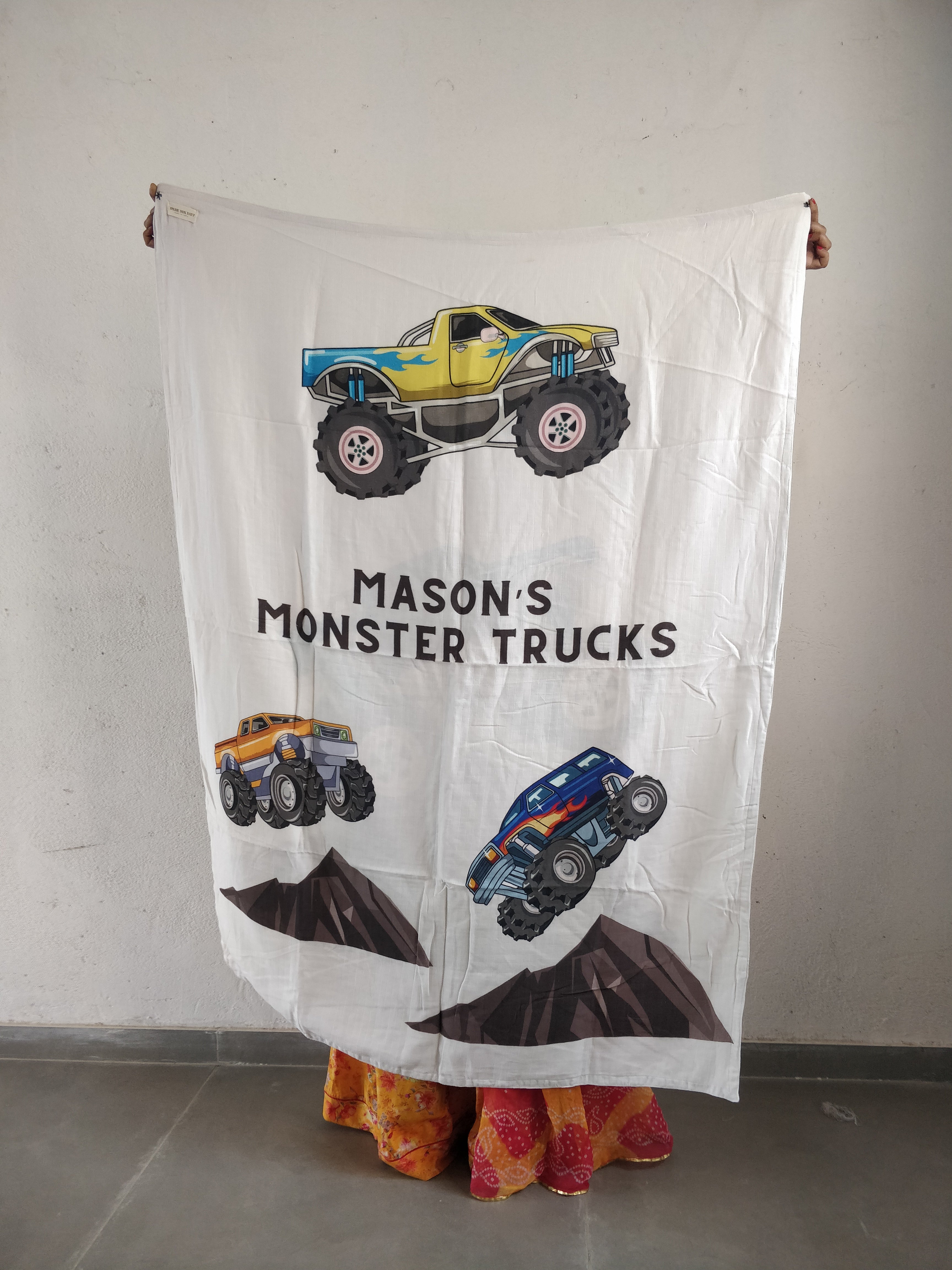 Beat Monster Truck Mason's Name Small Size Blanket
