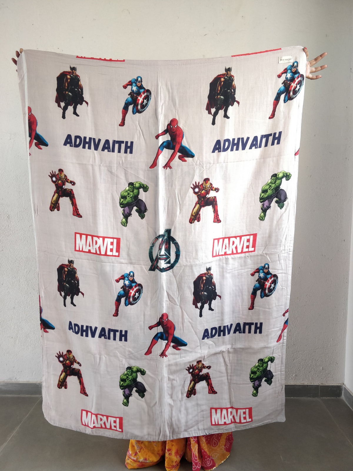 Avenger Adhvaith Name Small Size Custom Blanket