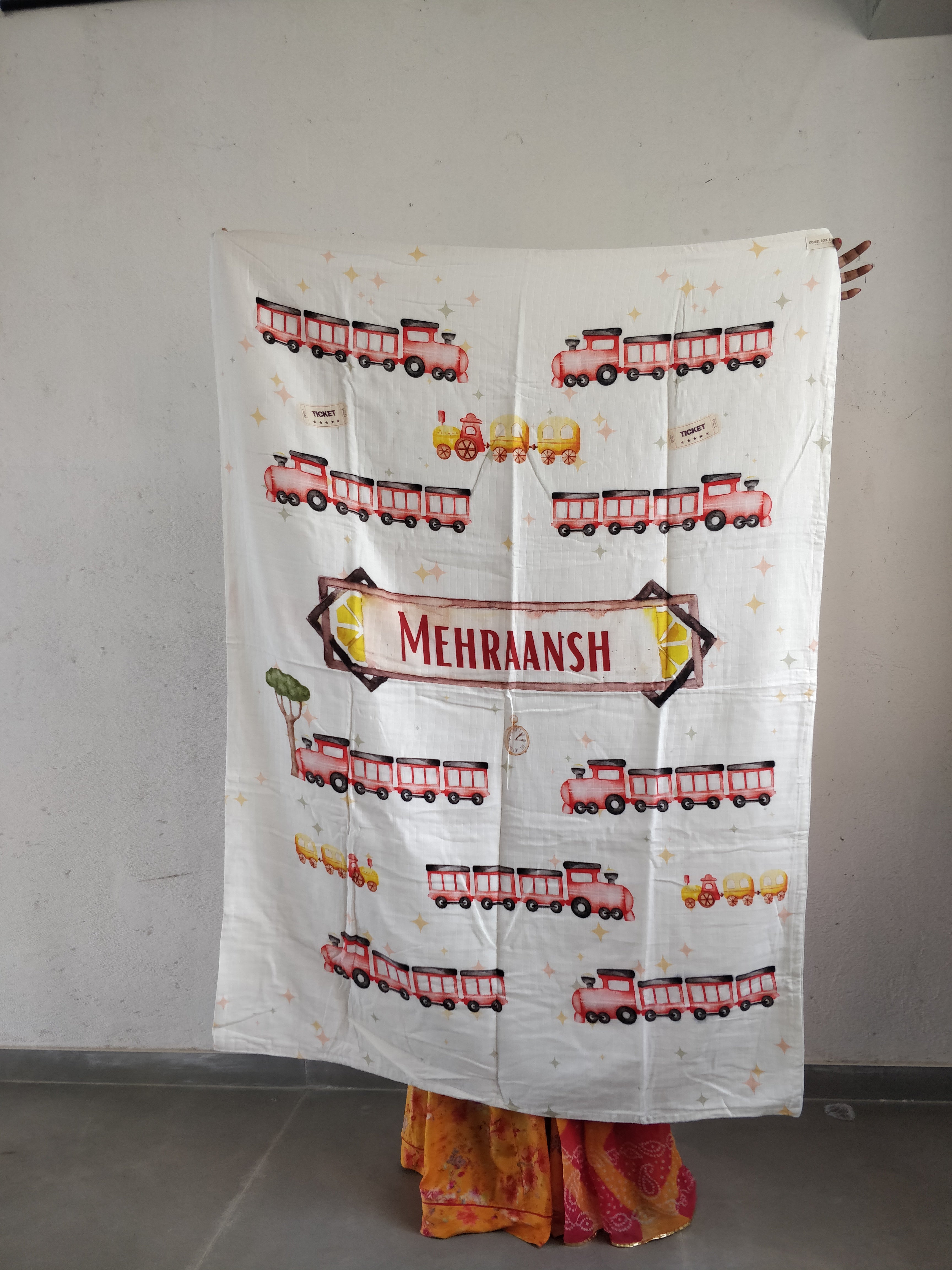 Little Train Mehraansh Name Small Size Blanket