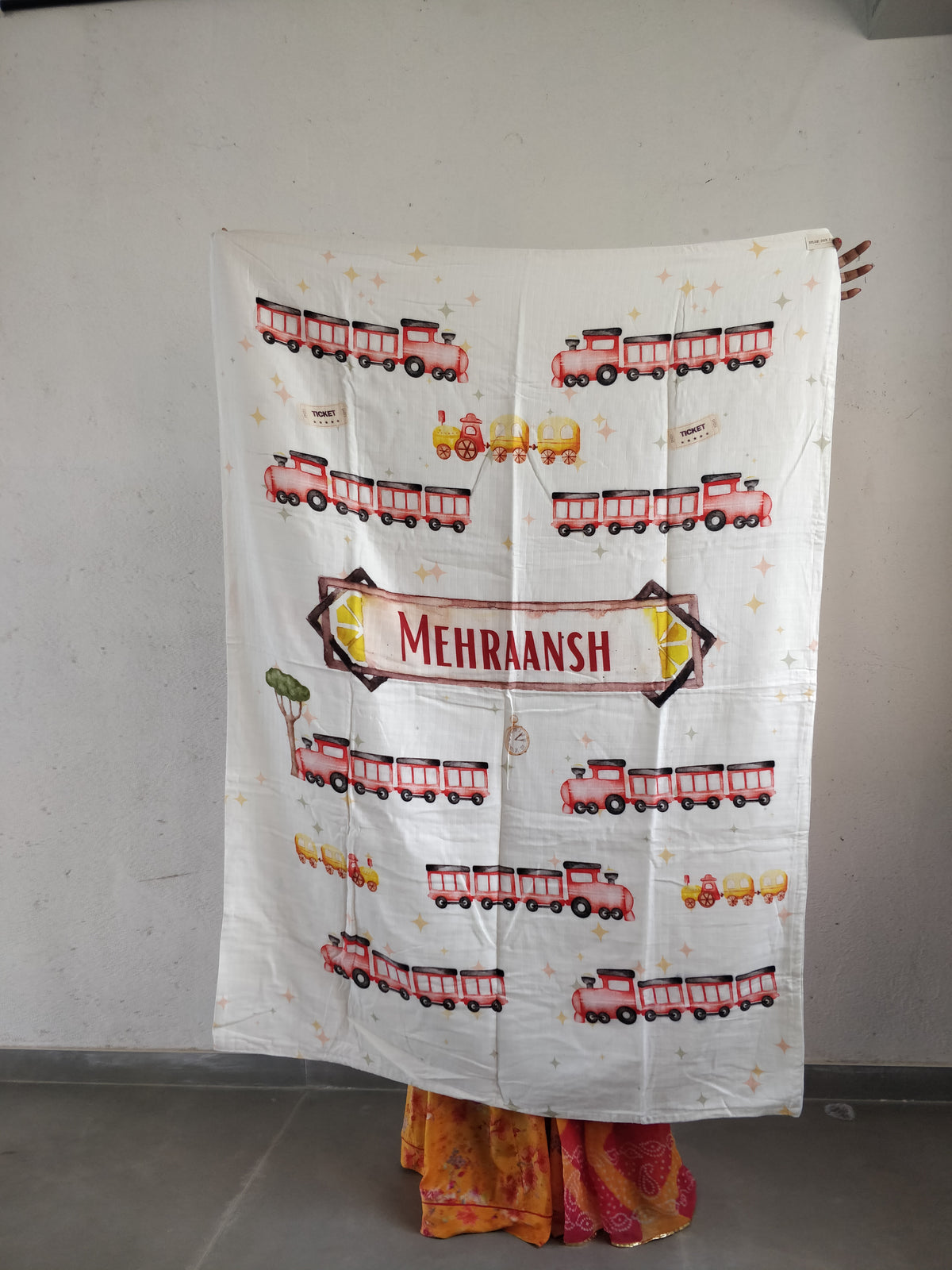 Little Train Mehraansh Name Small Size Custom Blanket