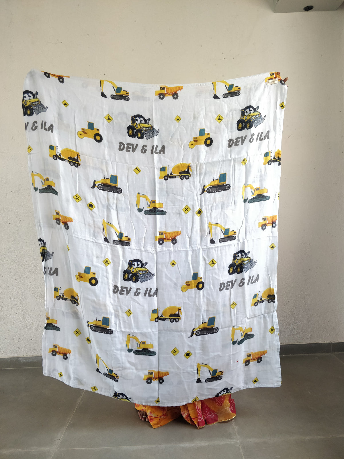 Dev & Ila Name Small Size JCB Blanket