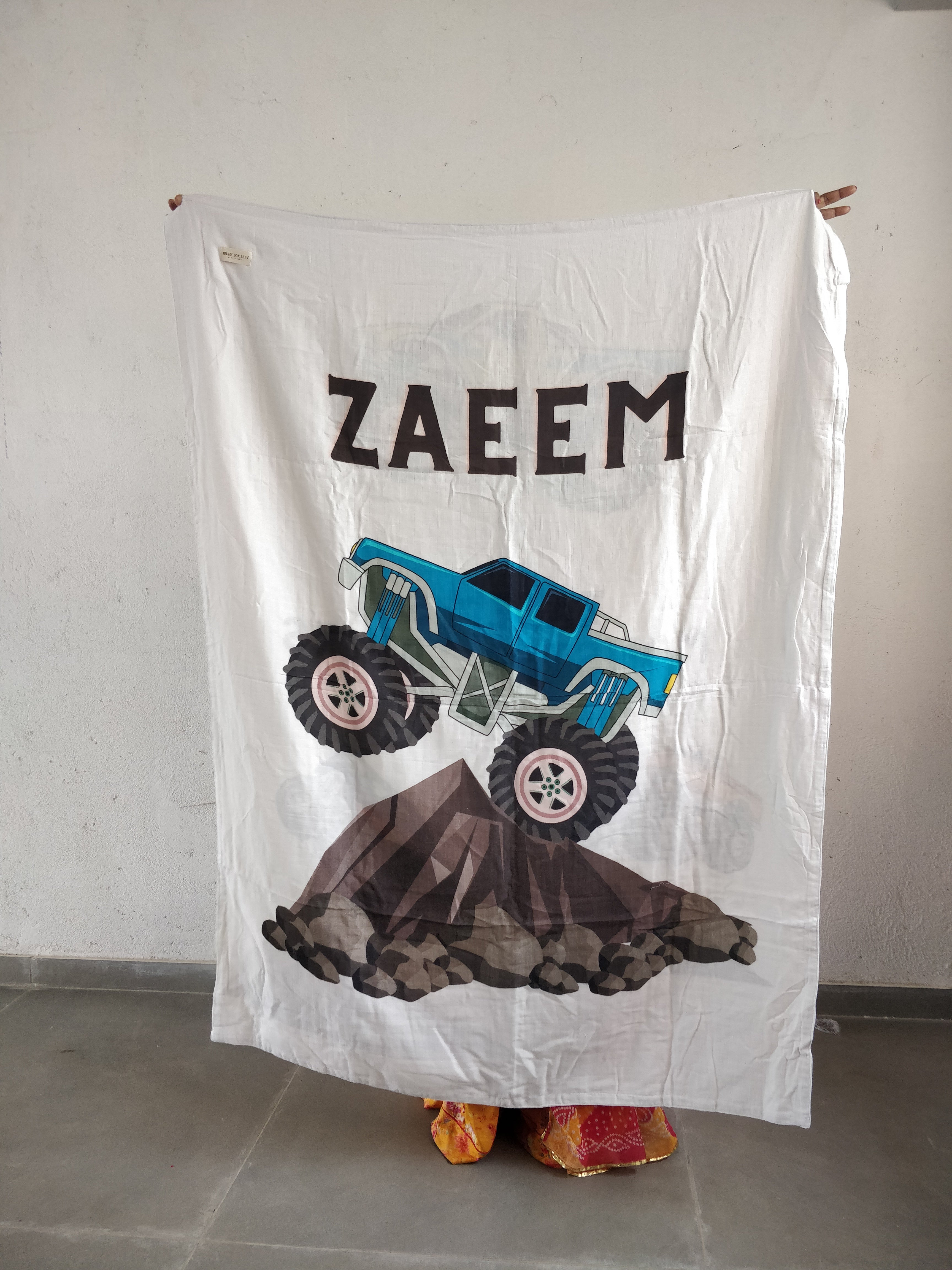 Beat Monster Truck Zaeem's Name Small Size Blanket