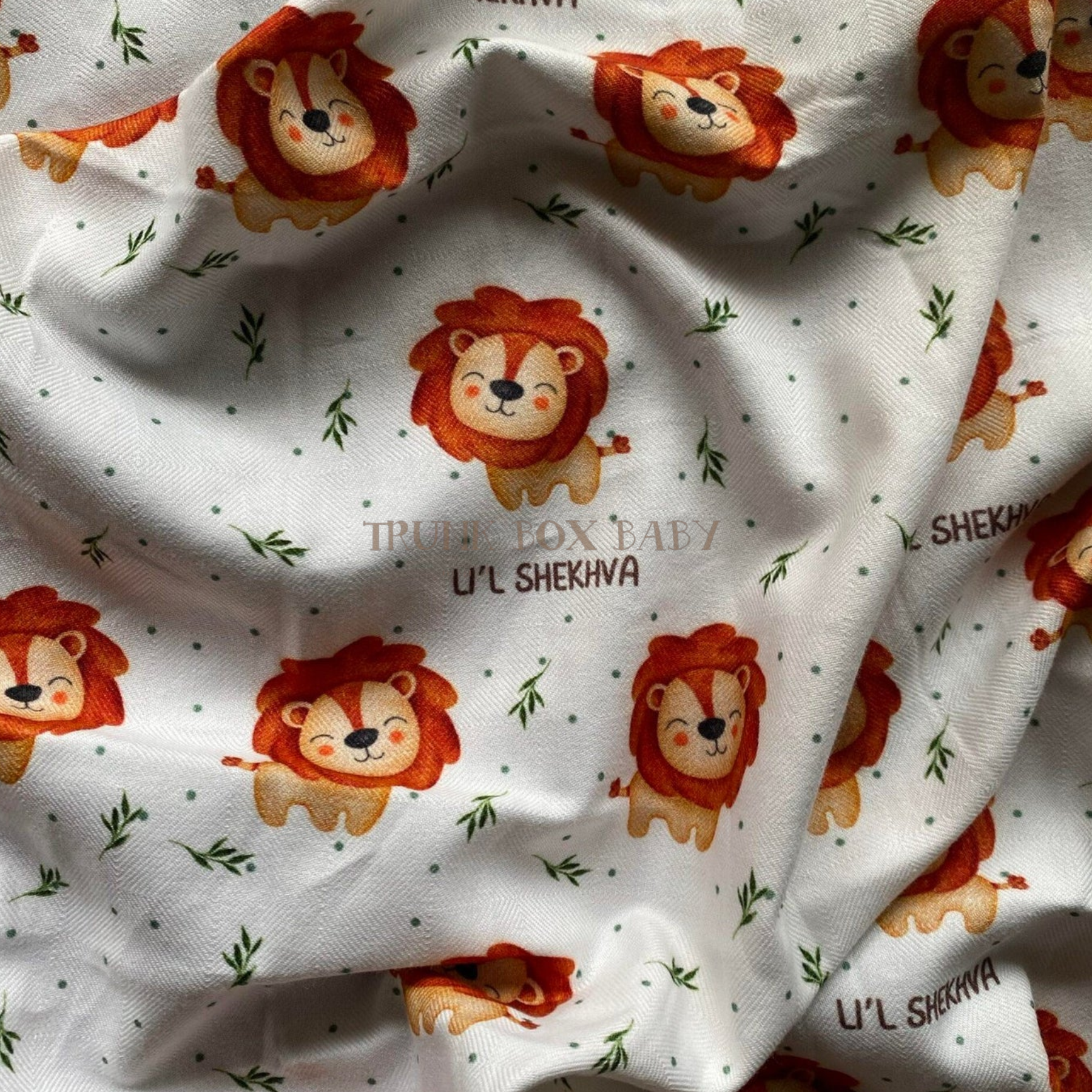 Lion and Leaves Customised Swaddle