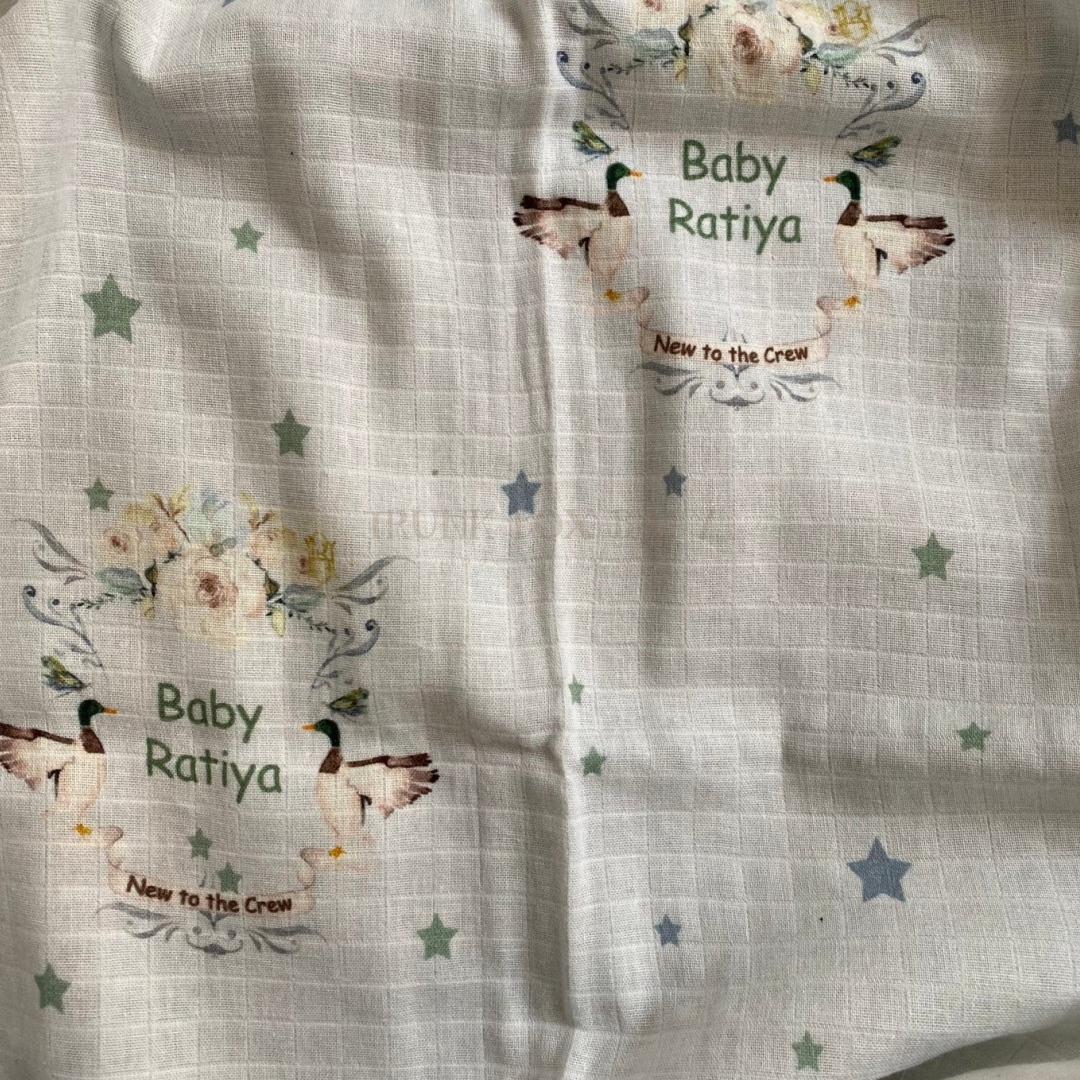 Royal Flowers and Birds Customised Swaddle