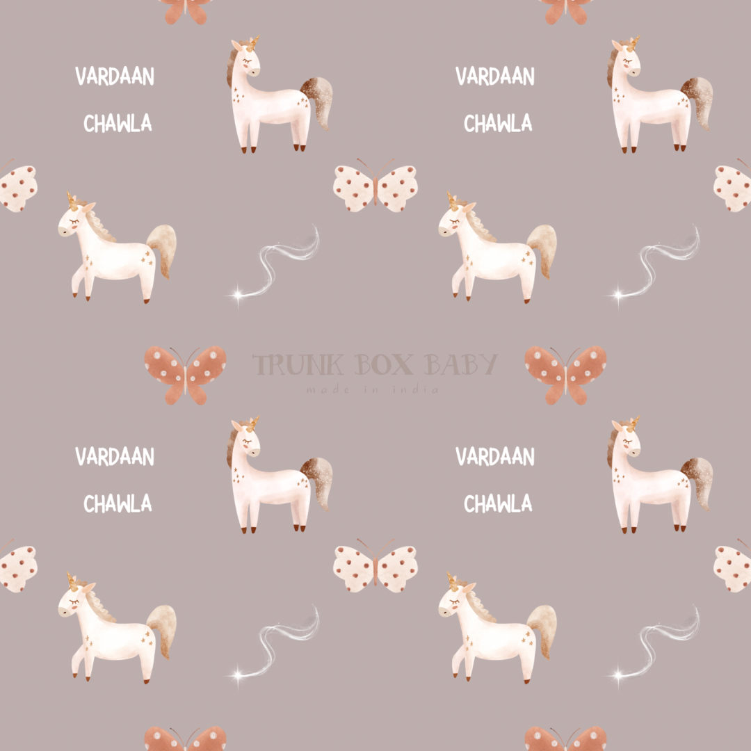 Unicorn and Butterfly Customised Swaddle