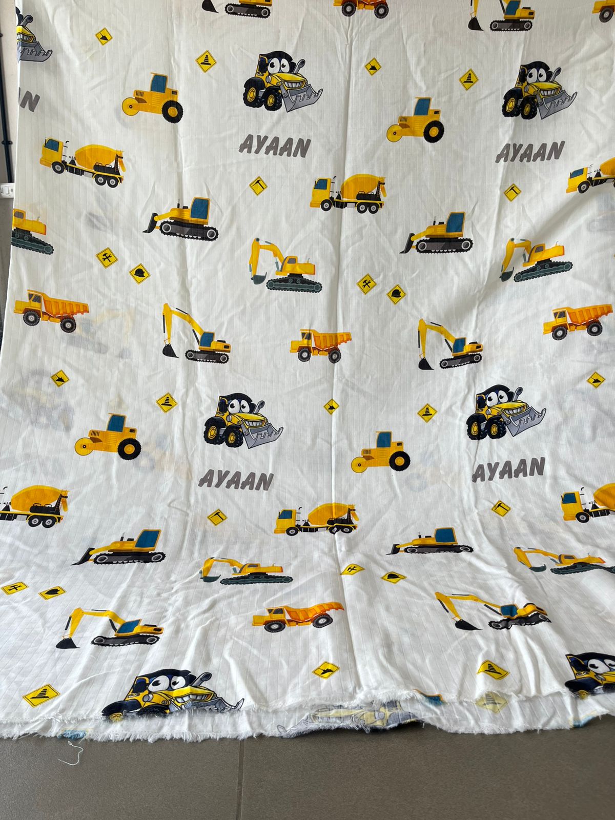Ayaan Name Small Size JCB Blanket