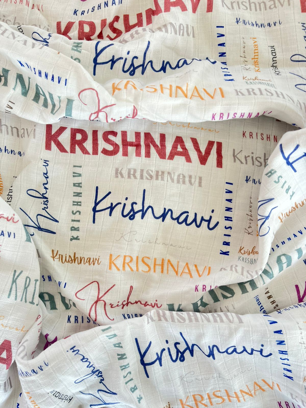 Krishnavi Name Small Size Classic Soft Font Blanket