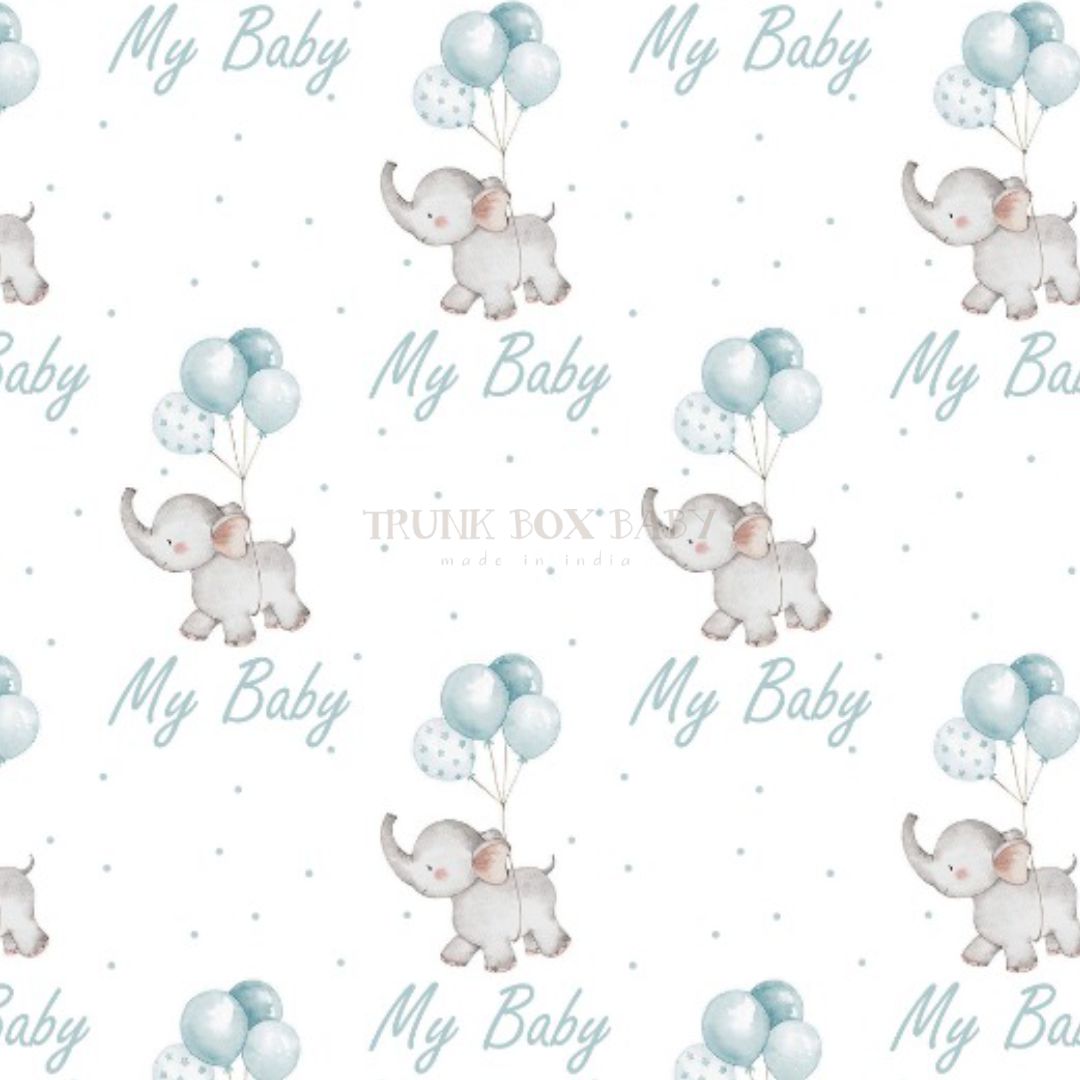 Elephant and Balloons Customised Swaddle