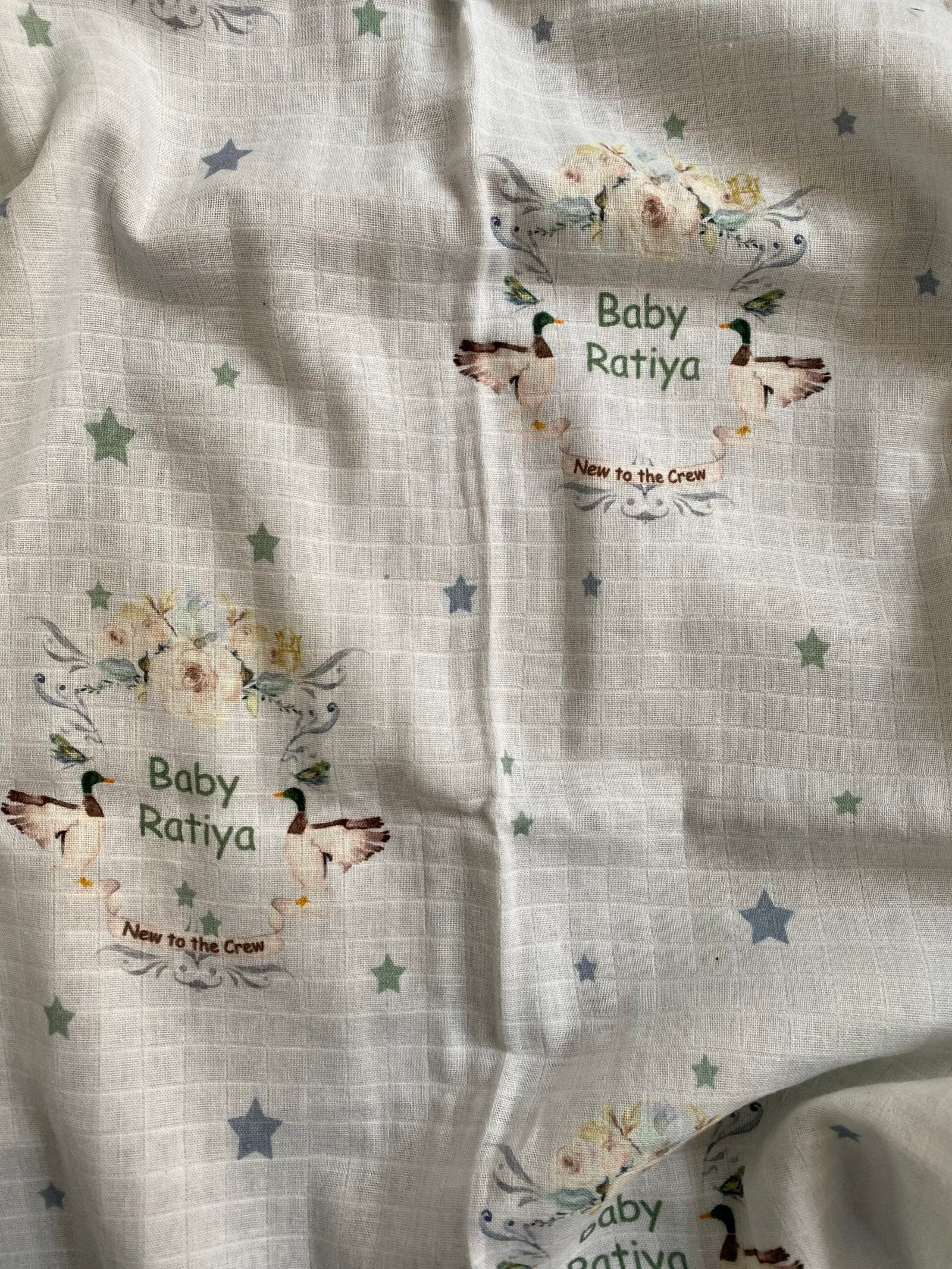 Royal Flowers and Birds Customised Swaddle