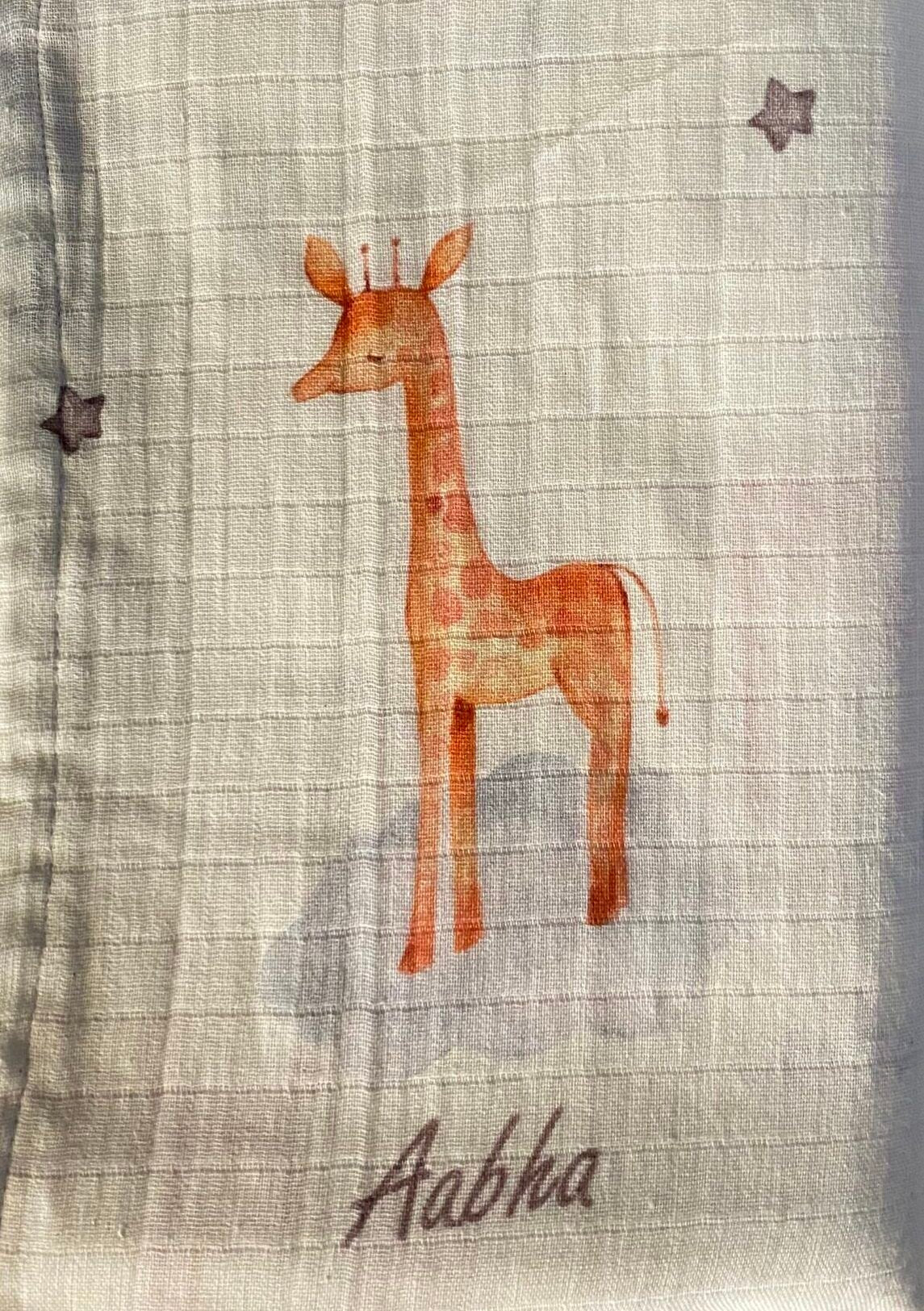 Tiny Giraffe Customised Swaddle