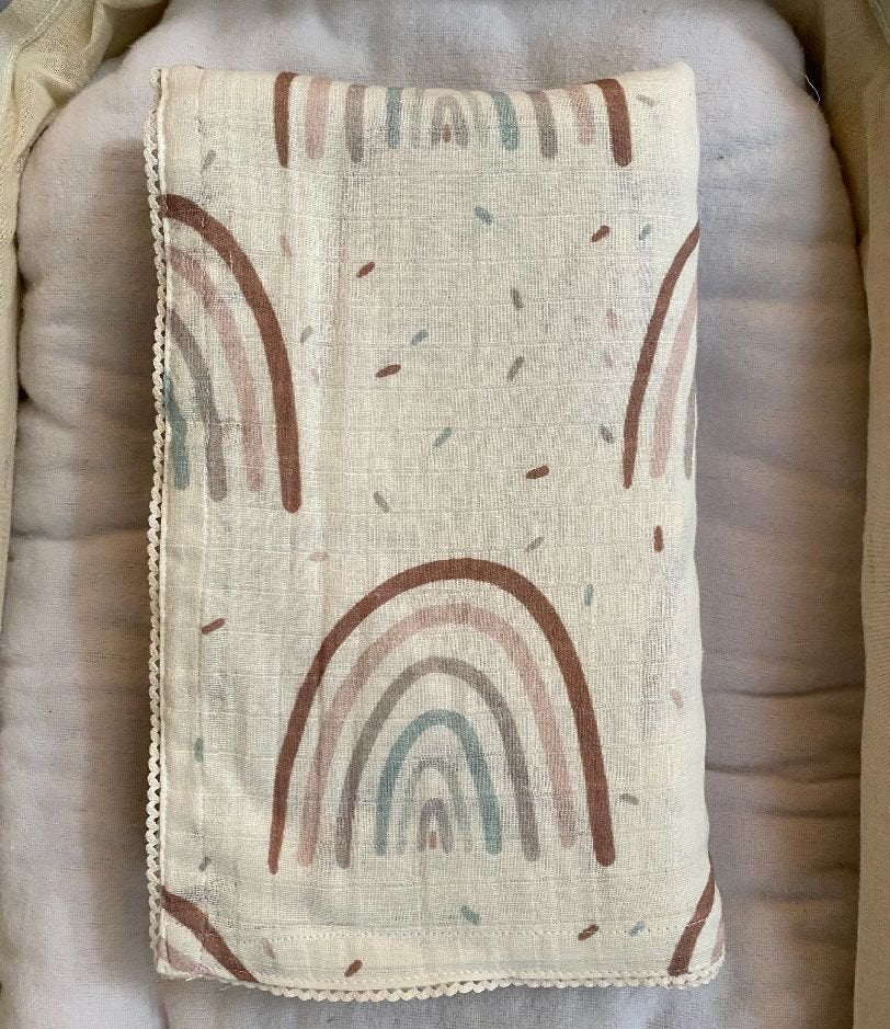 Earthy Rainbow Swaddle