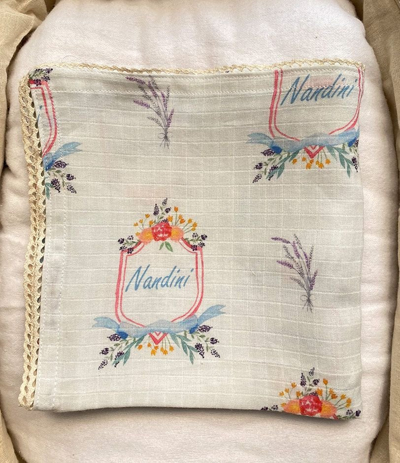 Lavender Frame Customised Swaddle