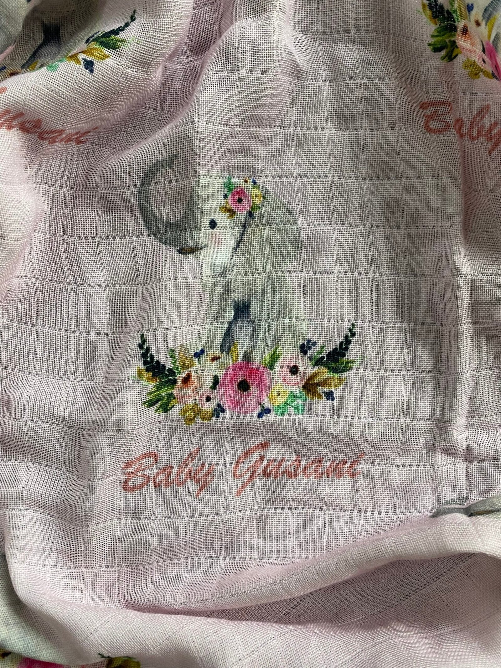 Flowery Elephant Customised Swaddle