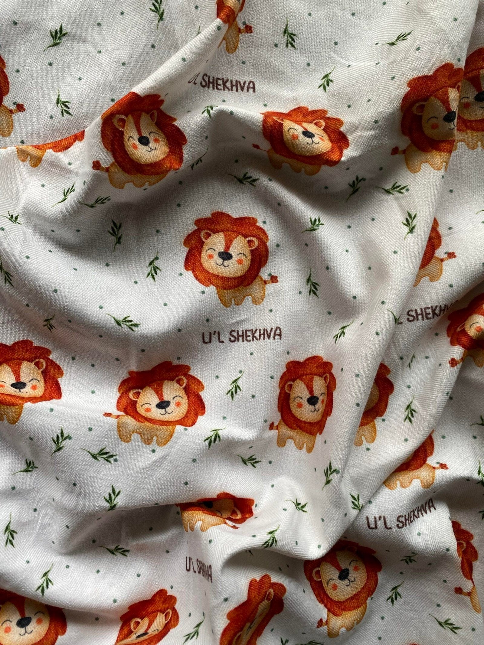 Lion and Leaves Customised Swaddle