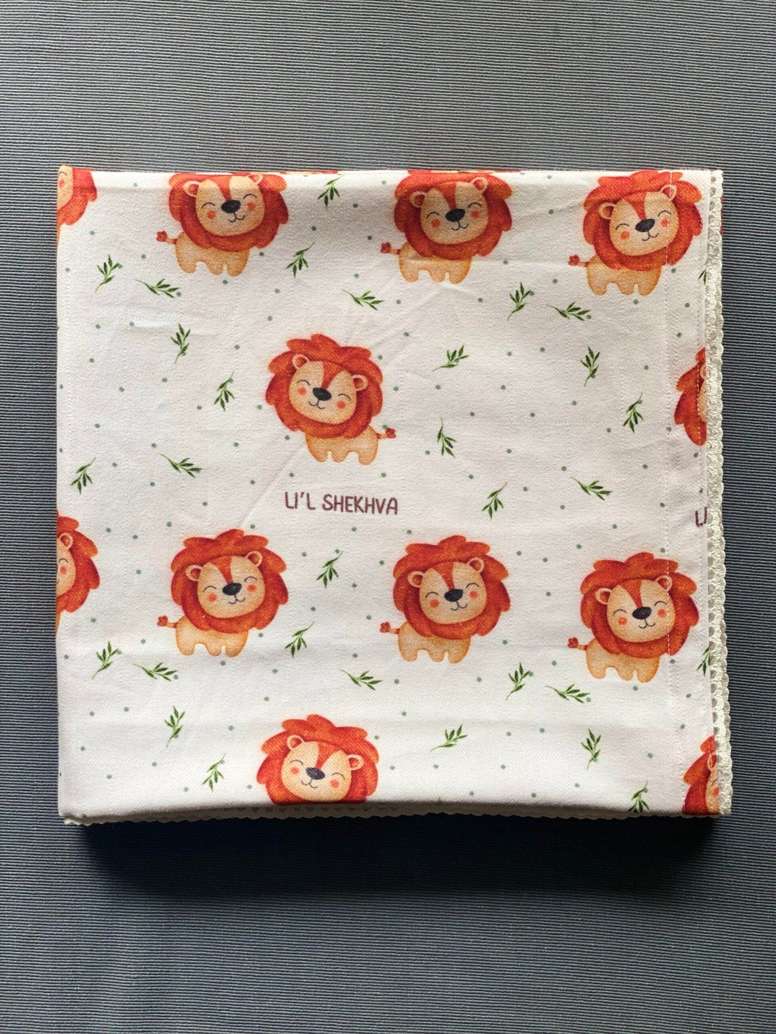 Lion and Leaves Customised Swaddle