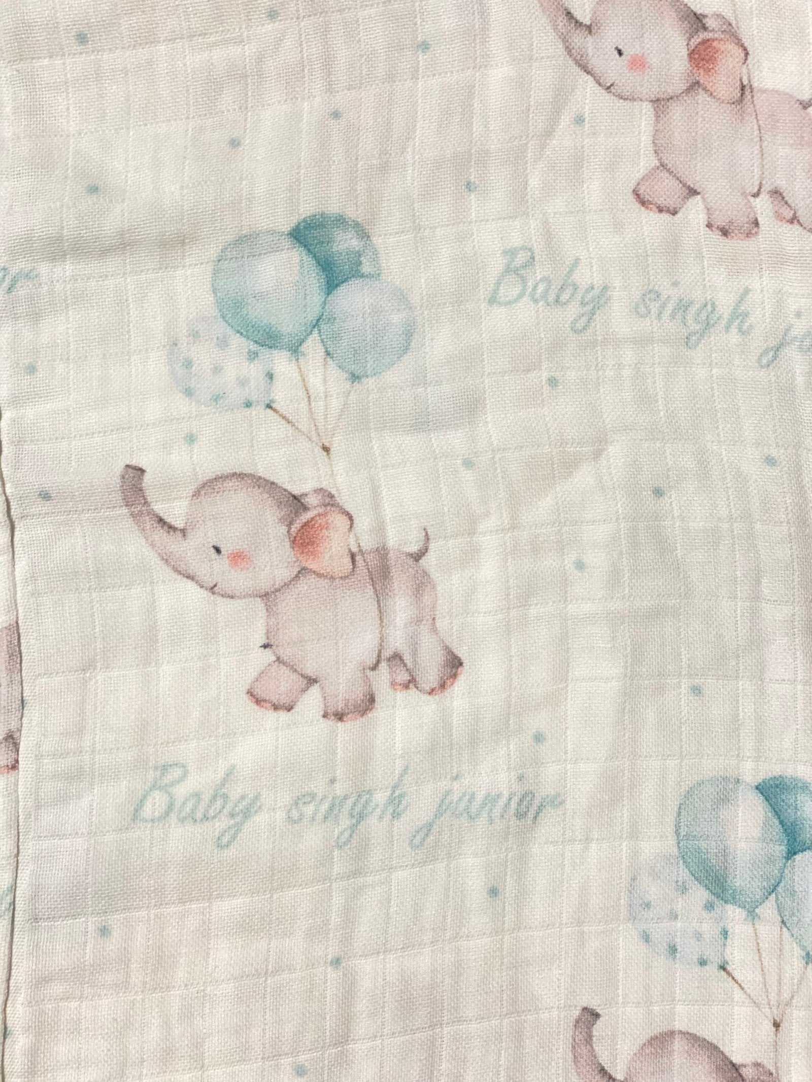 Elephant and Balloons Customised Swaddle