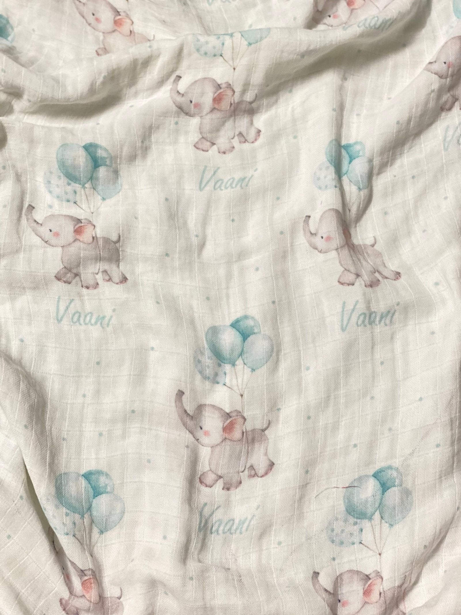 Elephant and Balloons Customised Swaddle