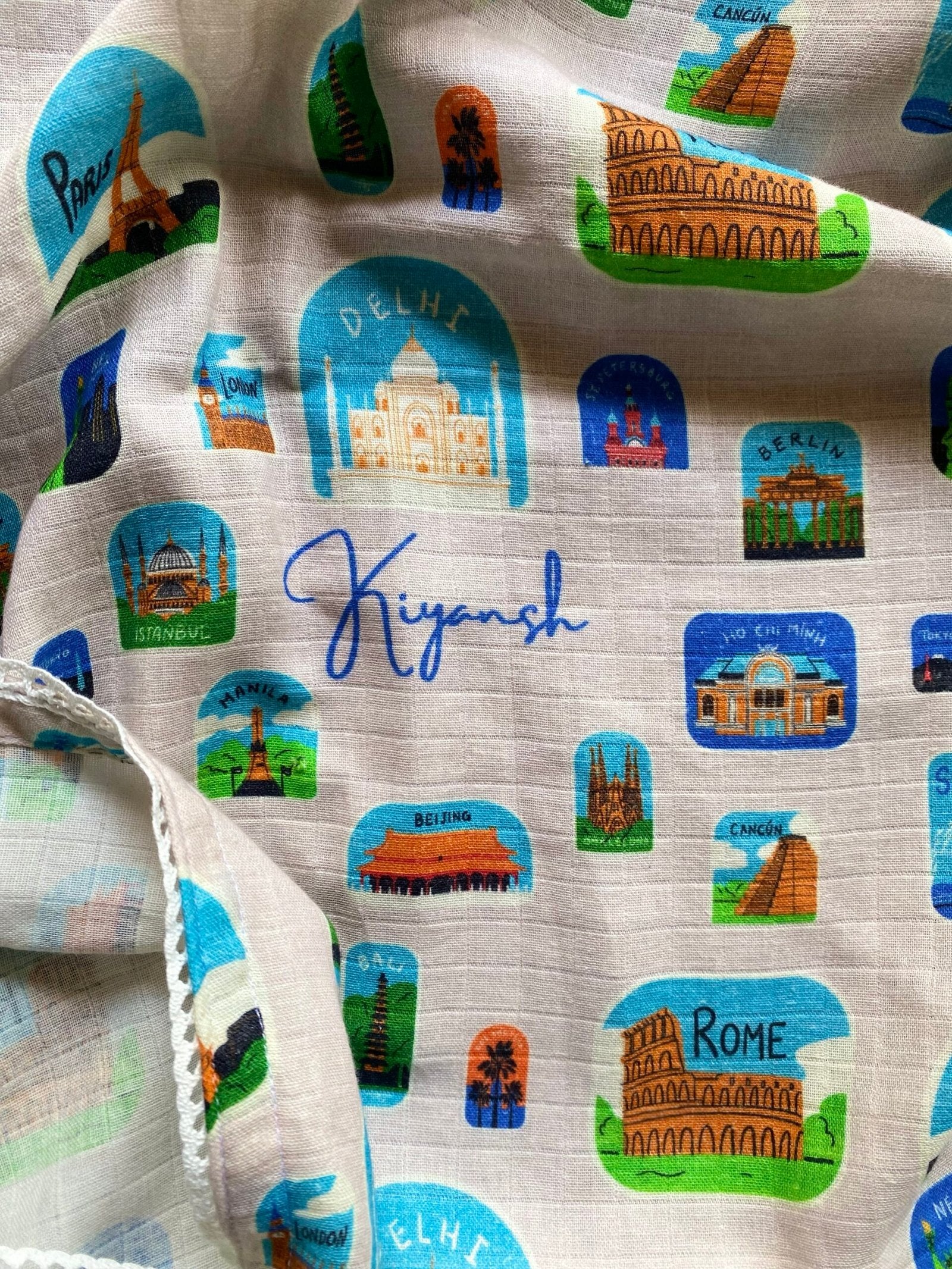Heart of countries customised swaddle