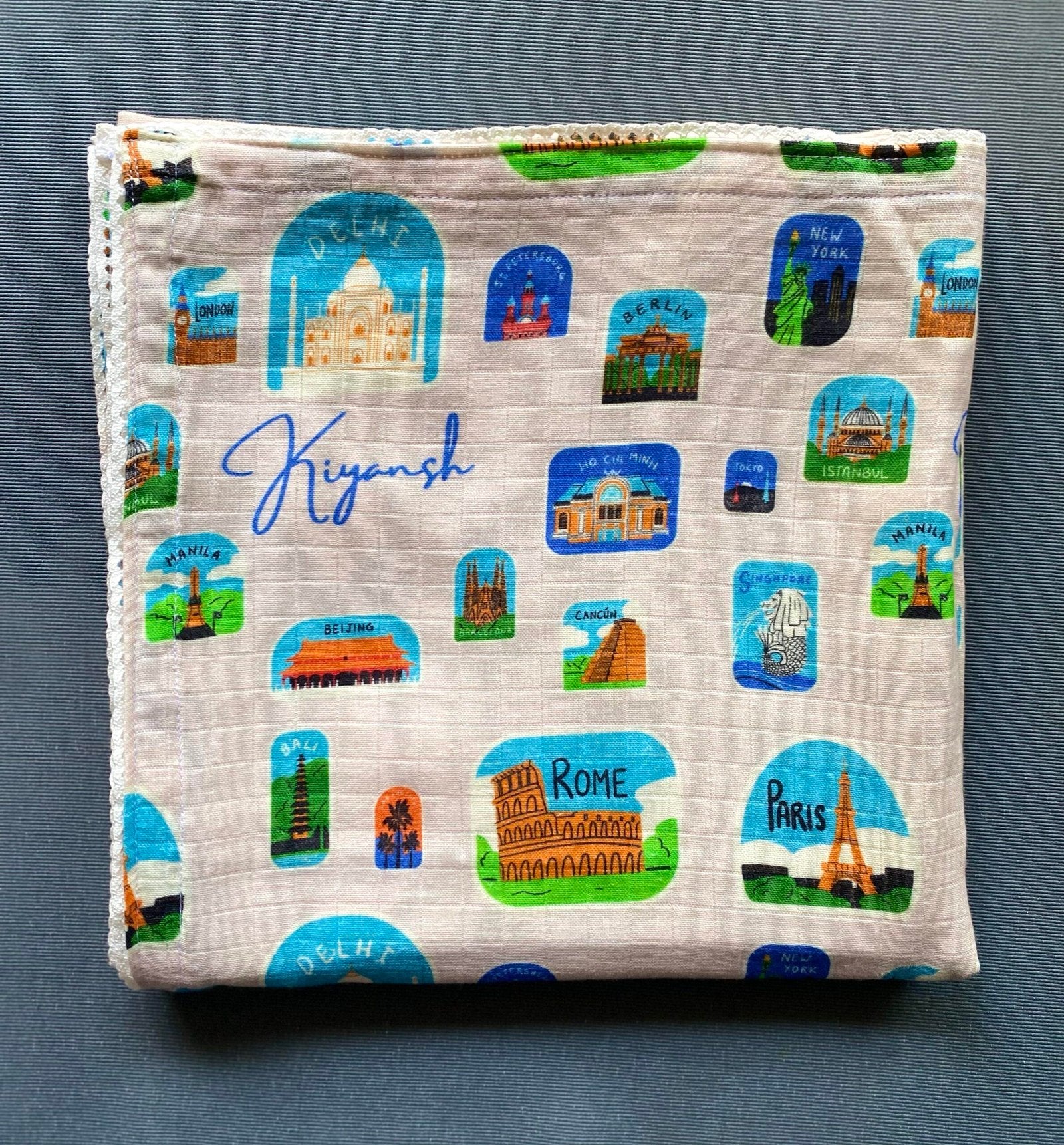 Heart of countries customised swaddle