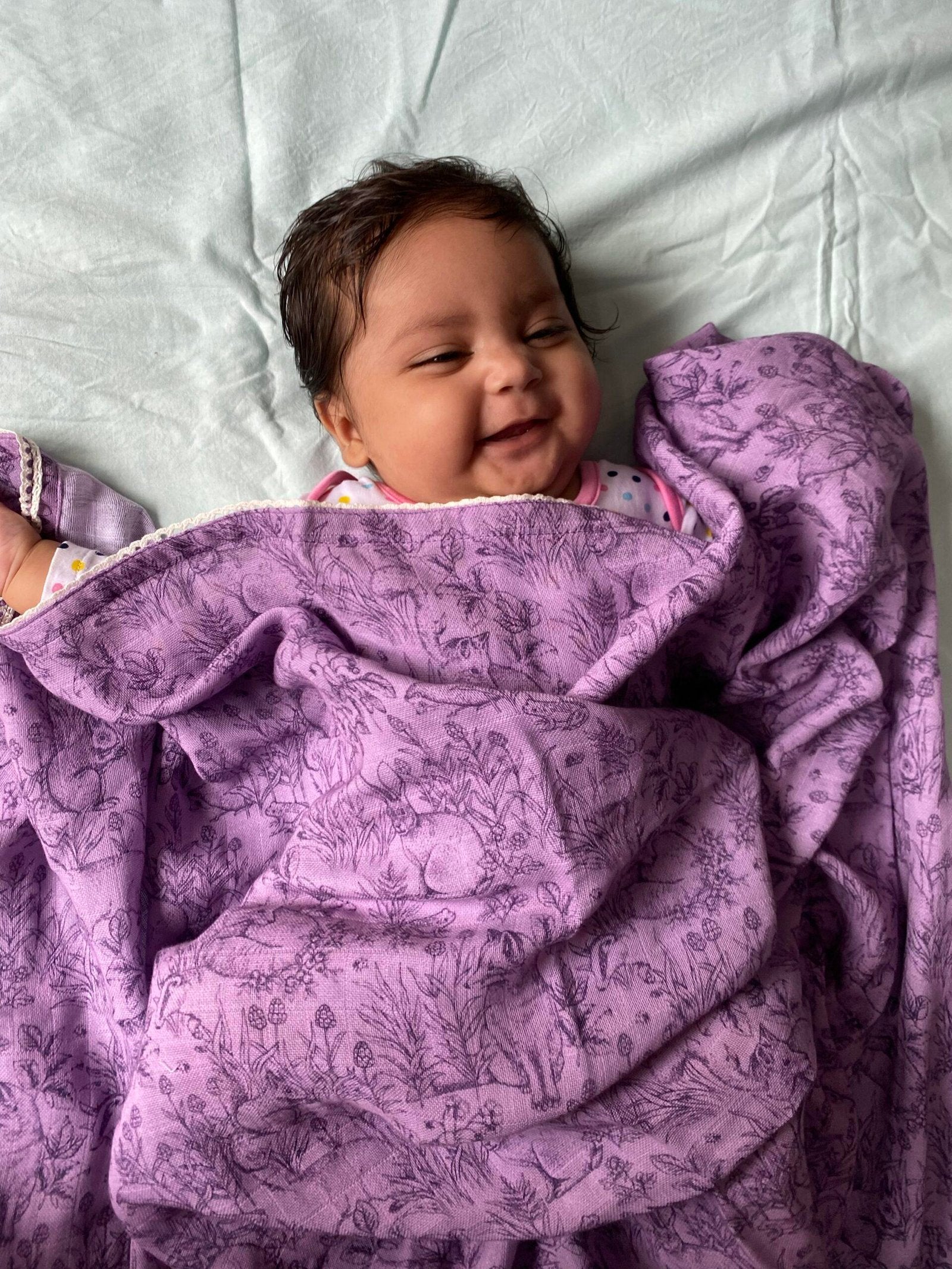 Lilac woodland swaddle